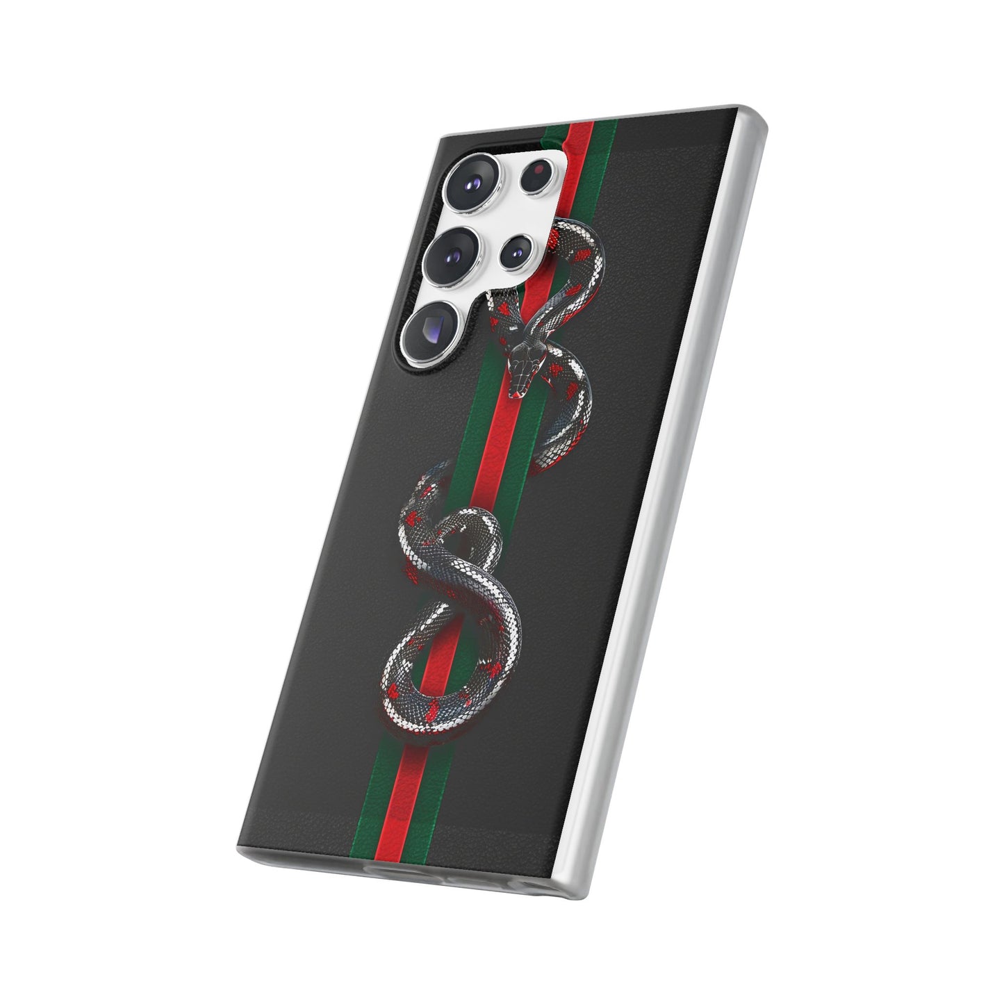 Green and Red Stripes Snake TPU Flexi Cases For iPhones And Samsung Galaxy