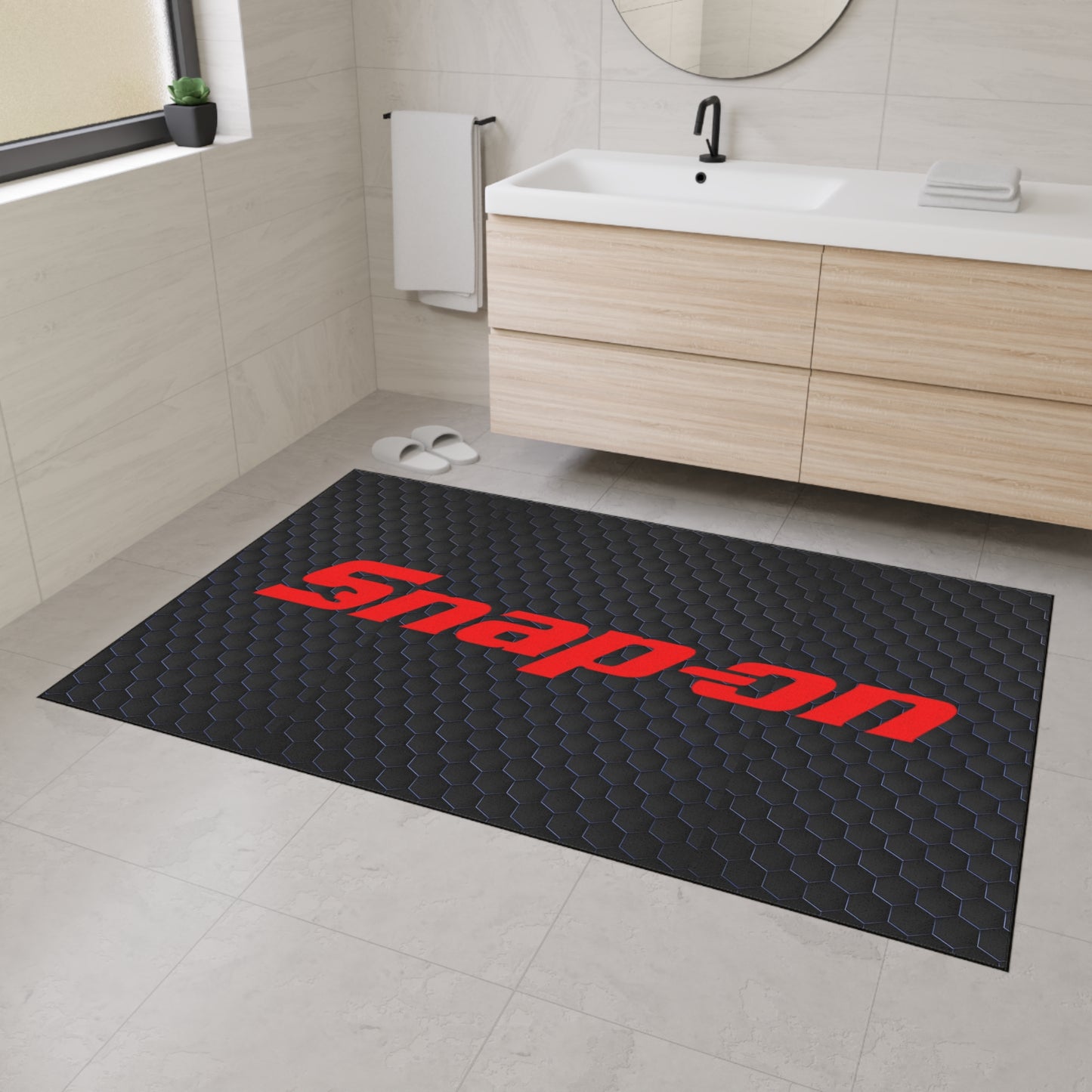 Snap-on Hexagonal  Heavy Duty Garage Floor Mat — Non-Slip Tool Bench Mat