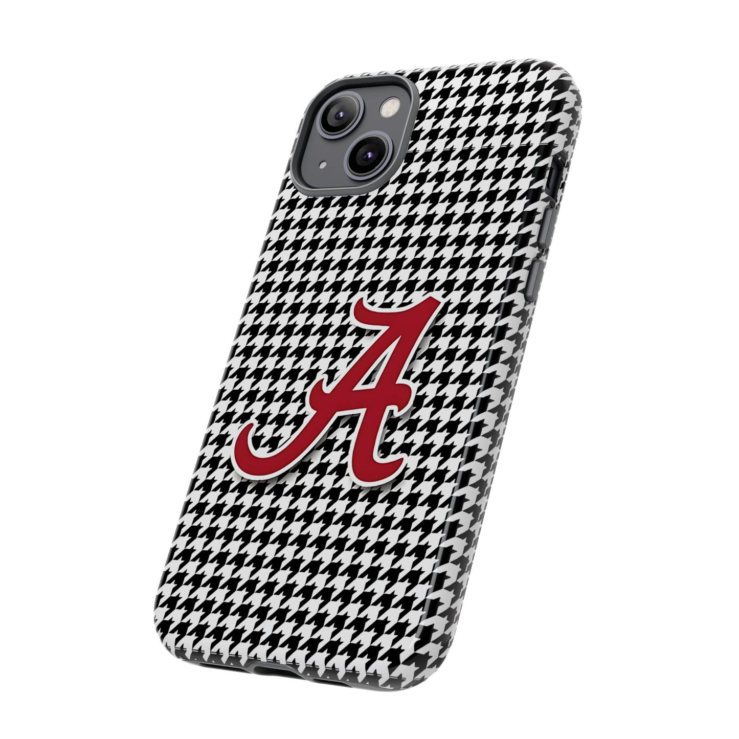 Alabama Houndstooth Phone Case, Tough Cases, College RTR Fan Gear, Initial A