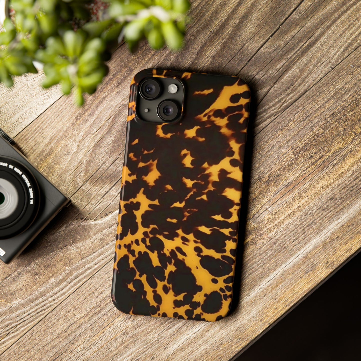 Two Tone Tortoiseshell iPhone Ultra Slim Cases, Glossy Finish