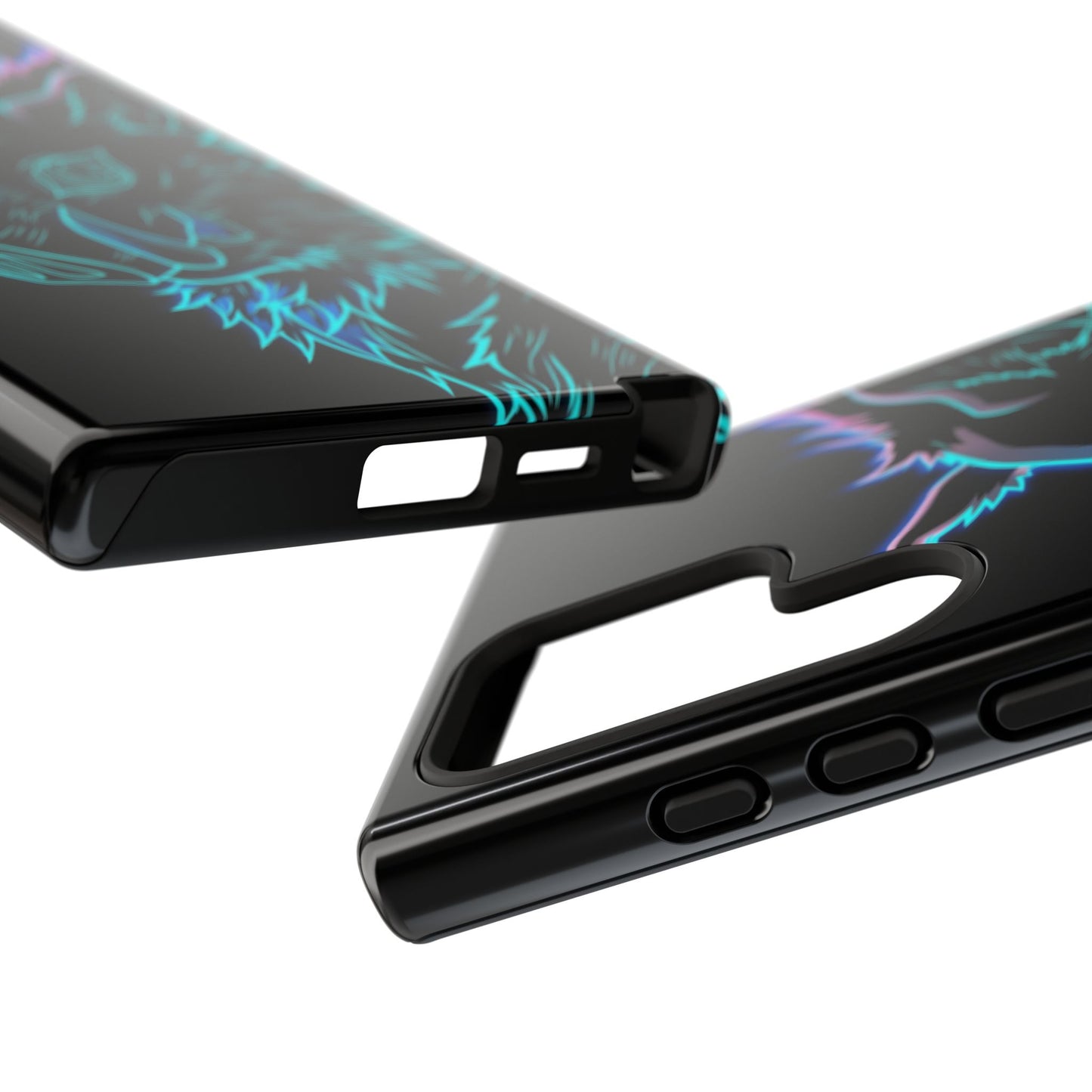 Tough Cases For iPhone, Galaxy, Anime Hashibira Beast Slayer Neon Design