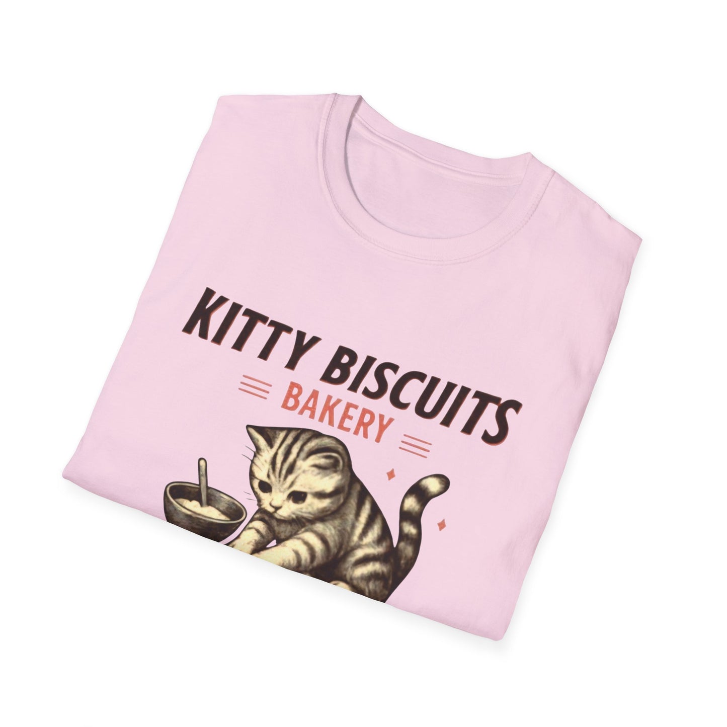 Kitty Biscuits Bakery T-Shirt | Cat Baking Graphic T, Softstyle Gift