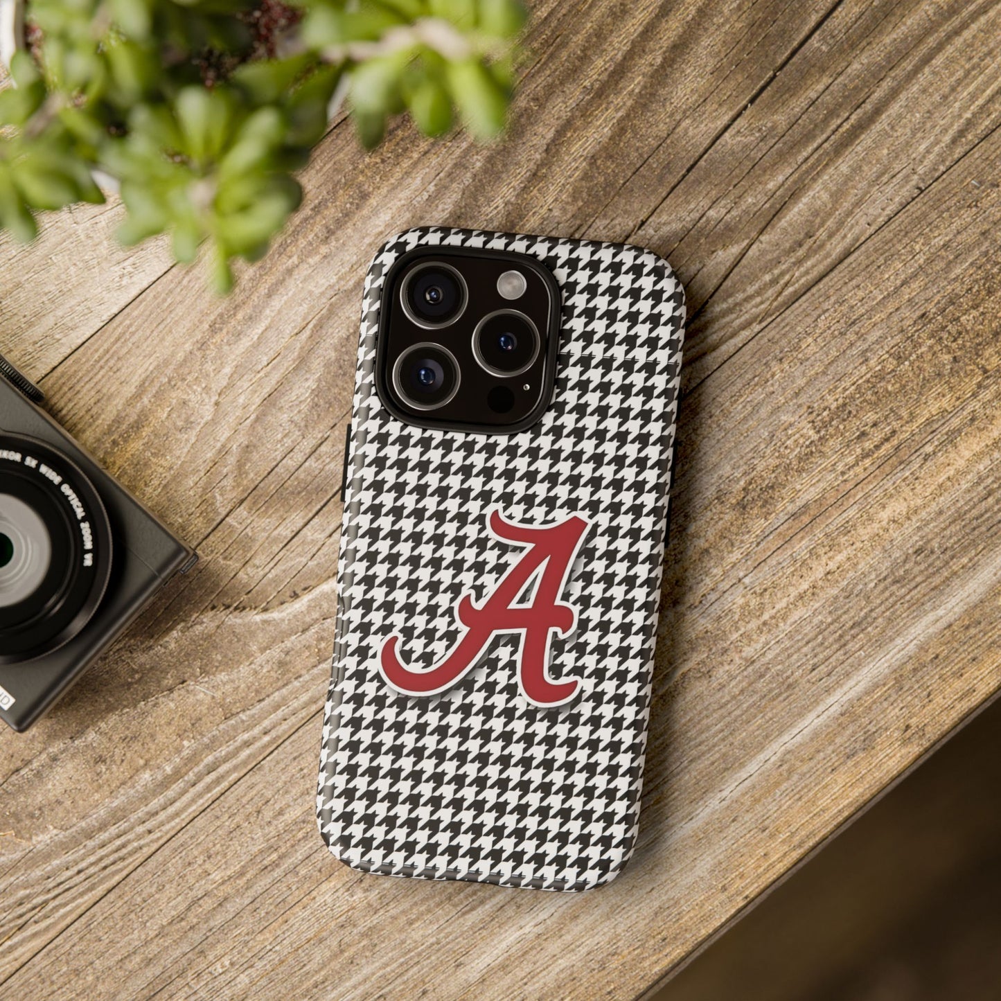 Alabama Houndstooth Phone Case, Tough Cases, College RTR Fan Gear, Initial A