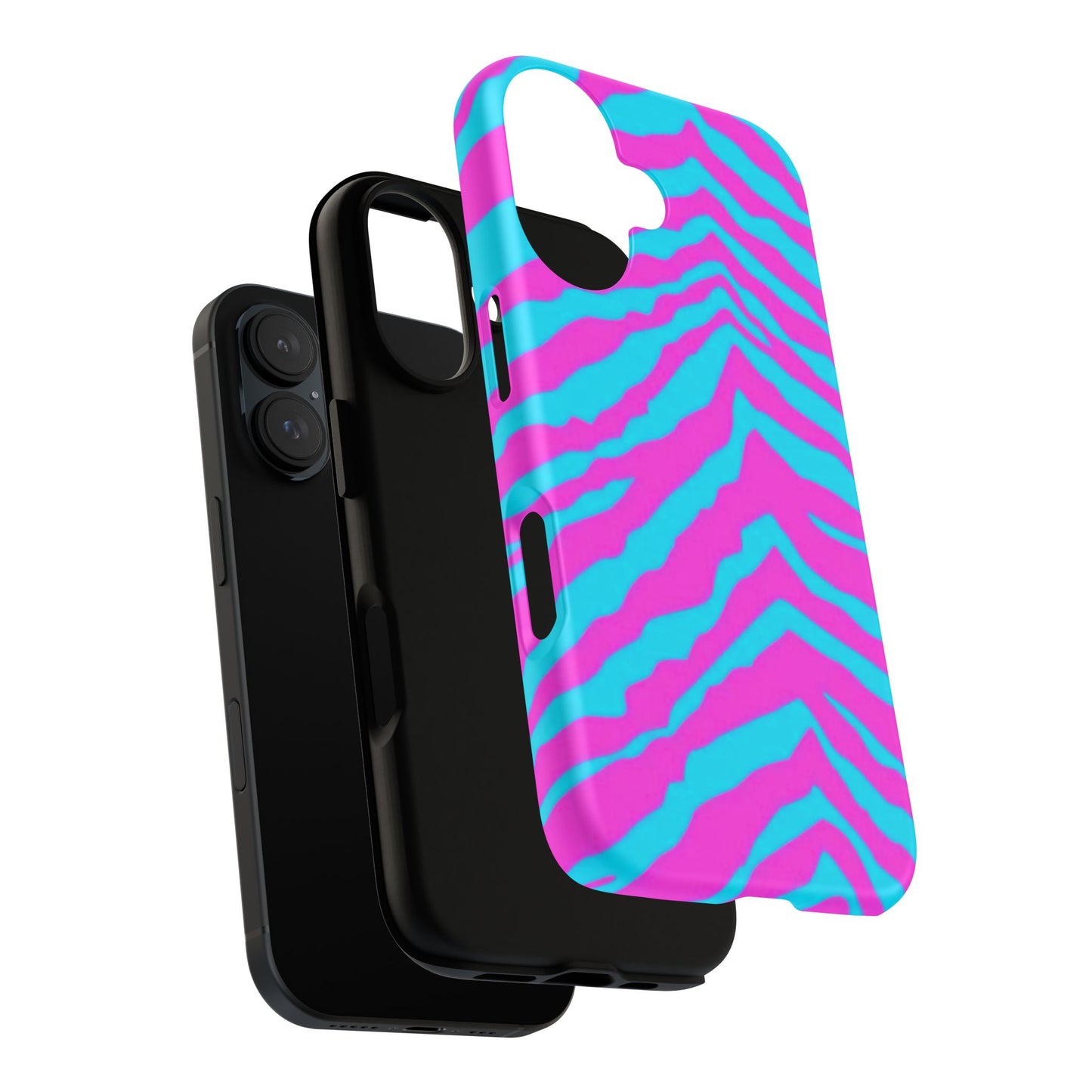 Animal Print Hot Pink And Teal Tough Case for iPhone, Galaxy and Google Pixel