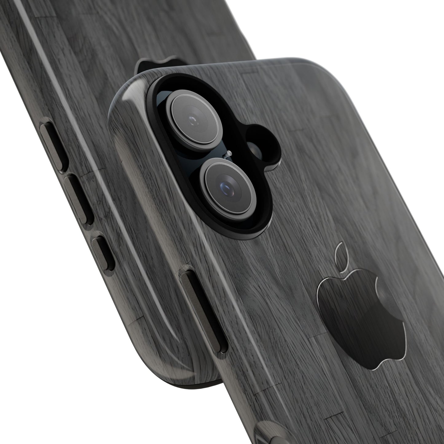 Tough Cases For iPhones, Gray Wood Color Rugged Phone Case