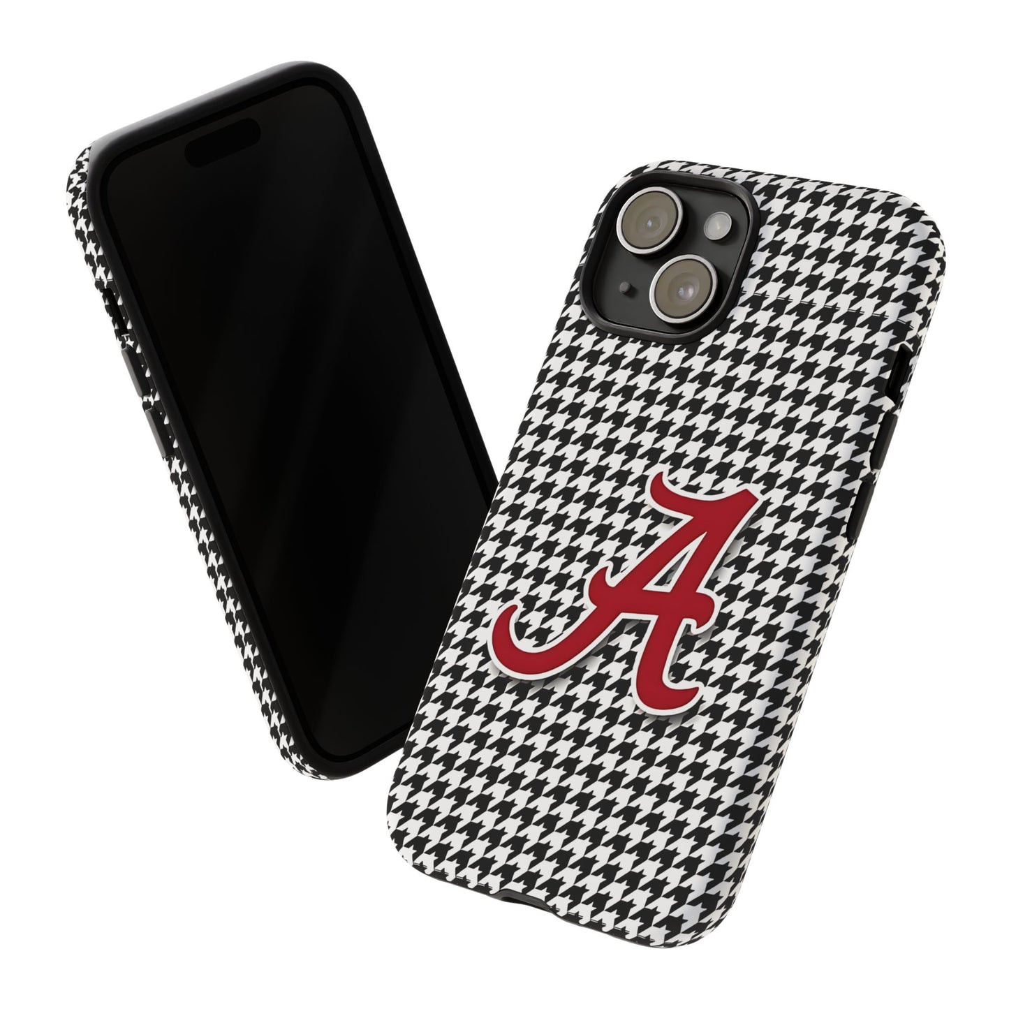 Alabama Houndstooth Phone Case, Tough Cases, College RTR Fan Gear, Initial A