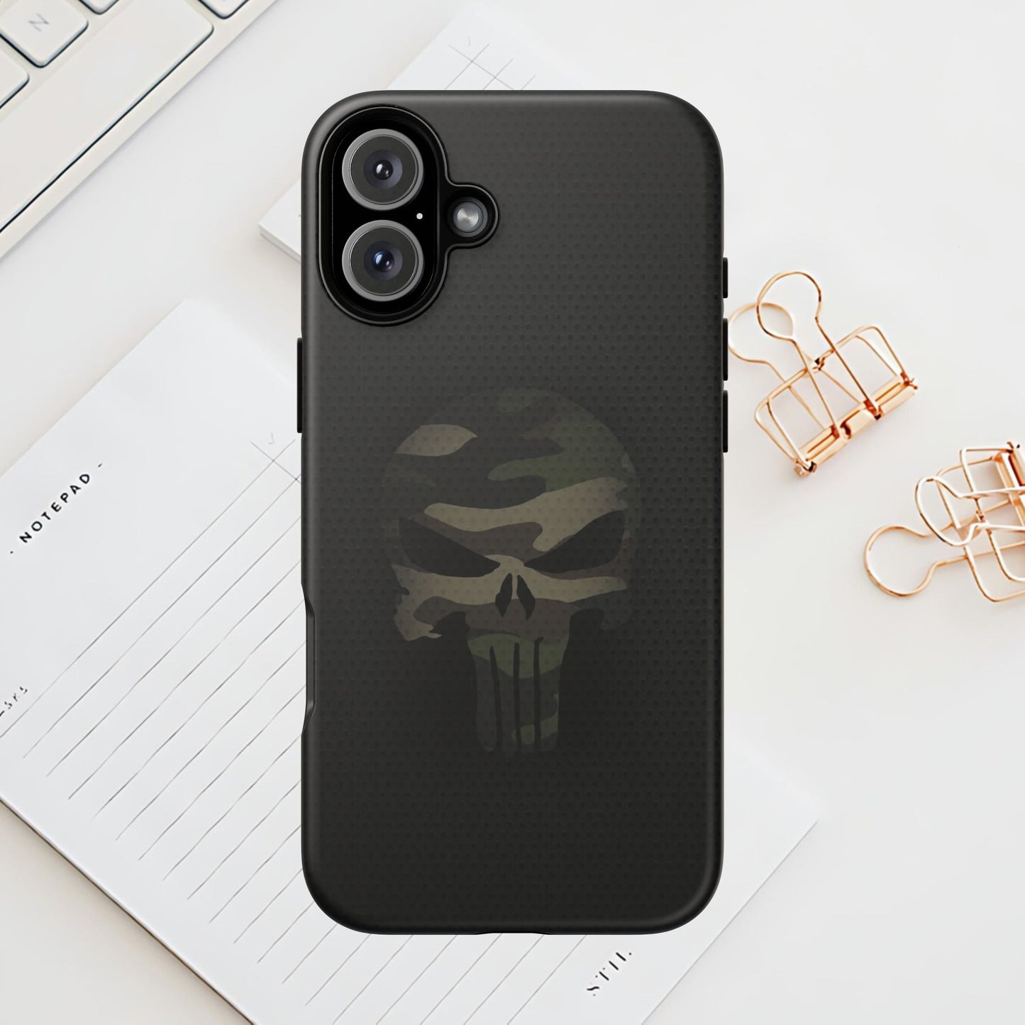 Camo Green Tough Case For iPhone, Samsung Galaxy, Jake Skull Punisher Graphic