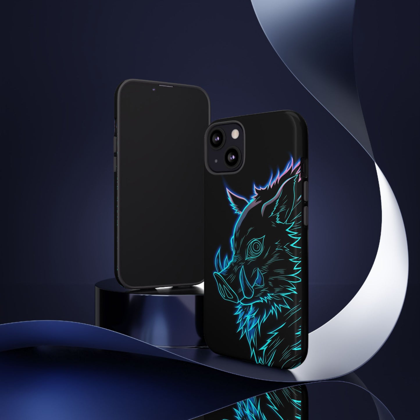 Tough Cases For iPhone, Galaxy, Anime Hashibira Beast Slayer Neon Design