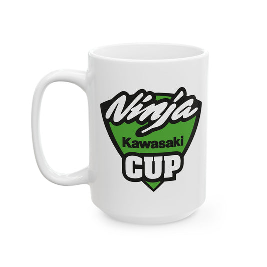 Ninja Cup Ceramic Coffee Mug, Unique Gift for Racing Lovers, Kawasaki