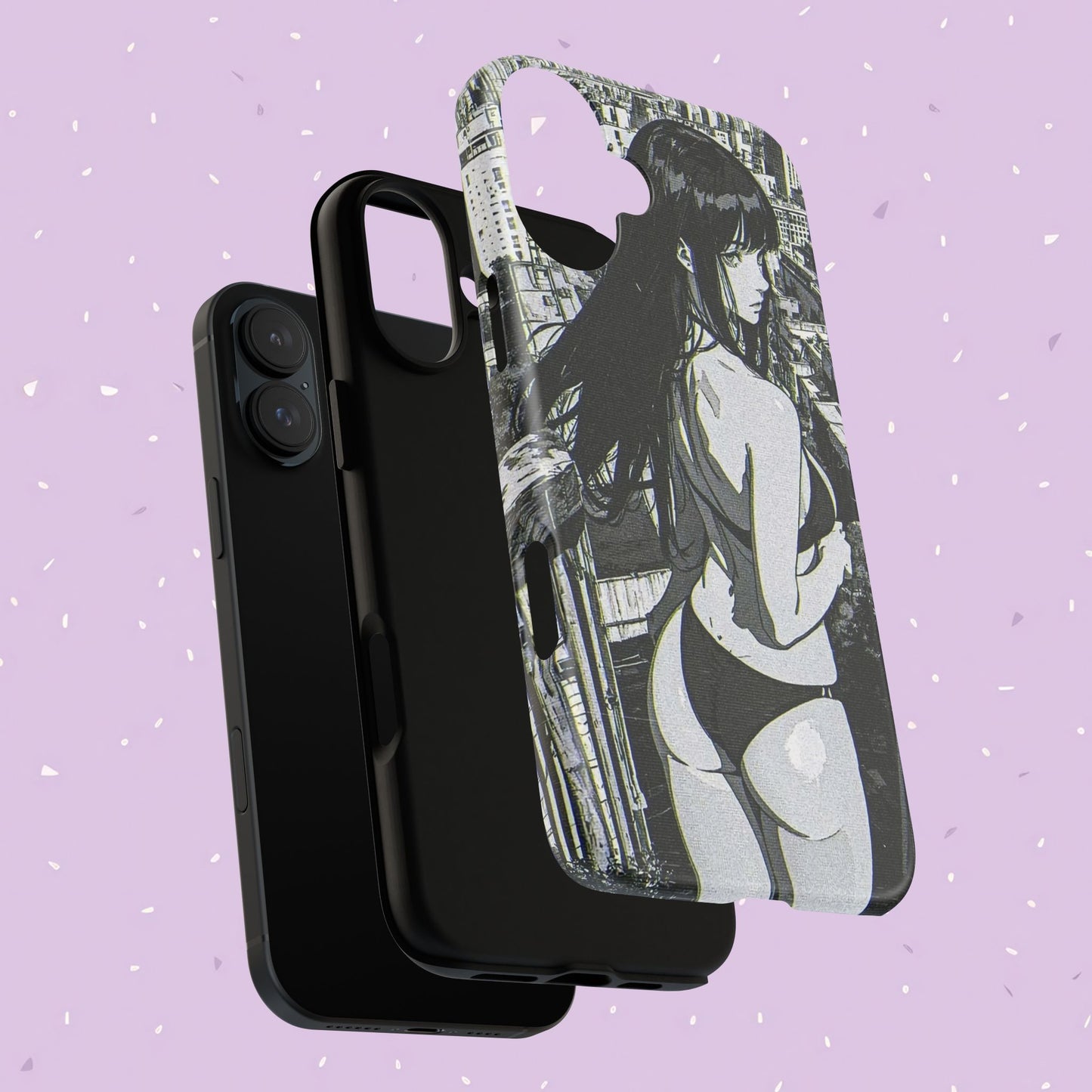 Tough Phone Case, Anime Manga Girl Bikini Design, iPhone, Galaxy, Google Pixel, Hentai Ecchi Art