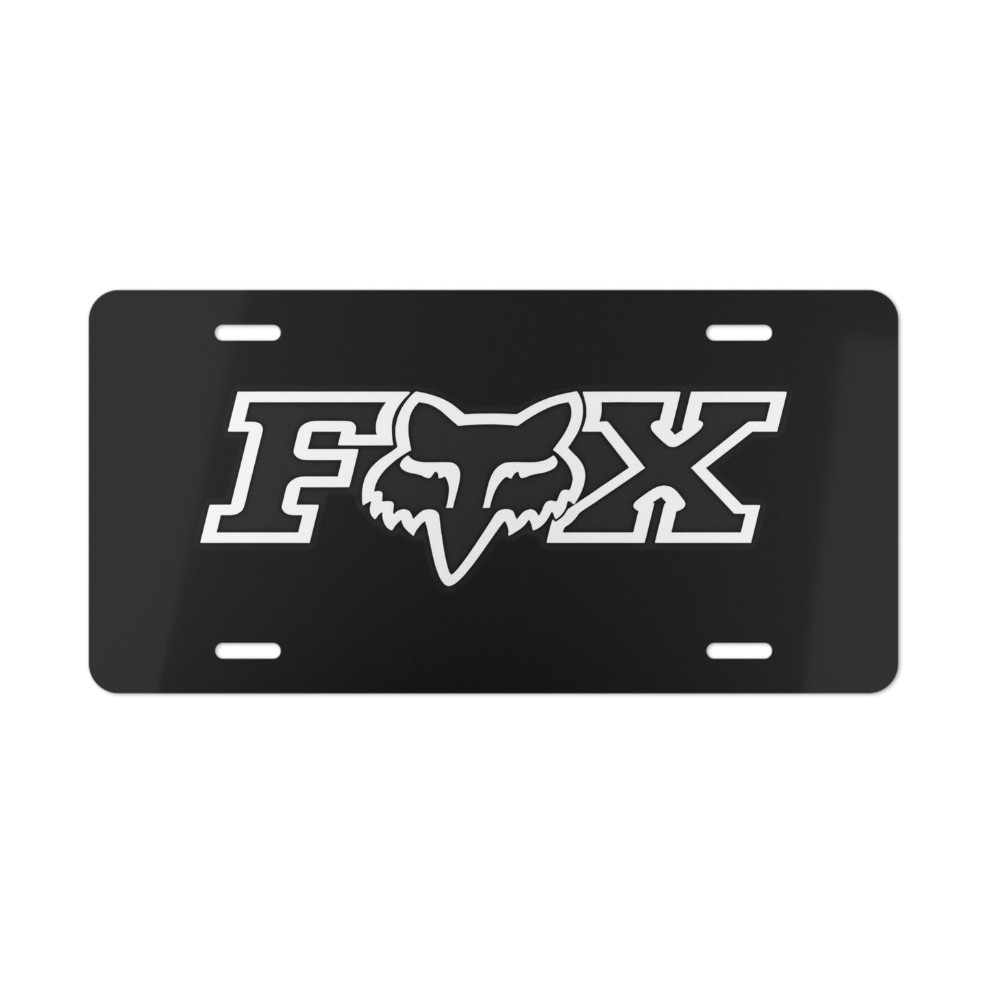 Fox Racing, Black Front Vanity License Plate, Motorsports Racing Inspired