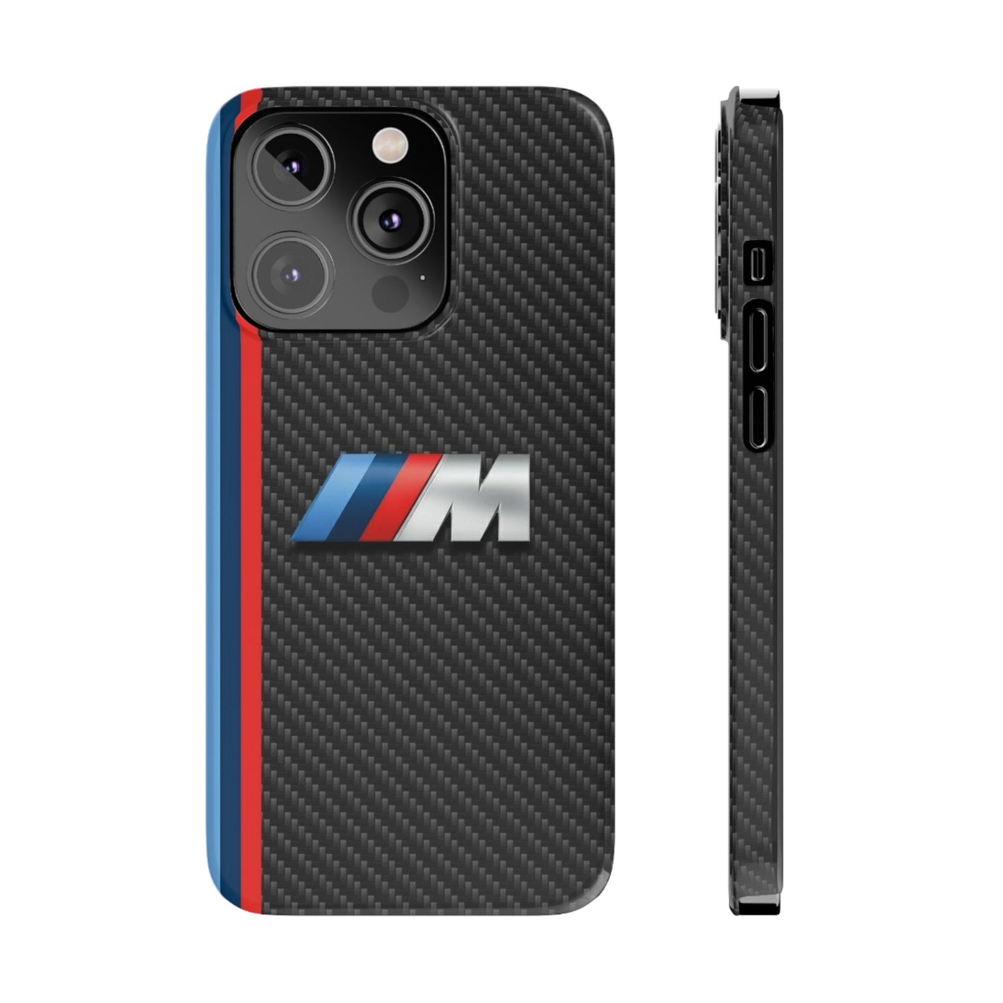 Black iPhone Slim Case, Blue And Red Stripes, BMW M Series