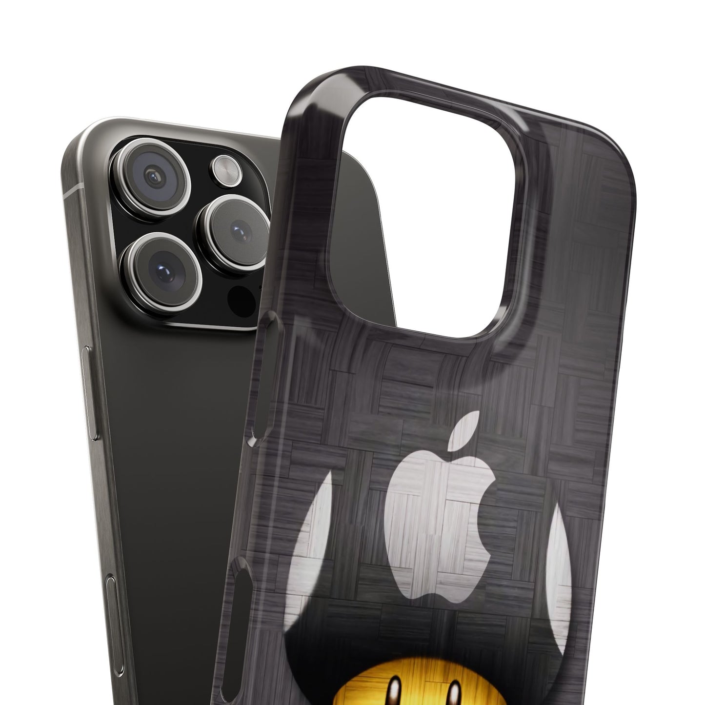 Mushroom Apple Slim Phone Case for iPhone Cute Gamer Phone Accessory, Kids Gift