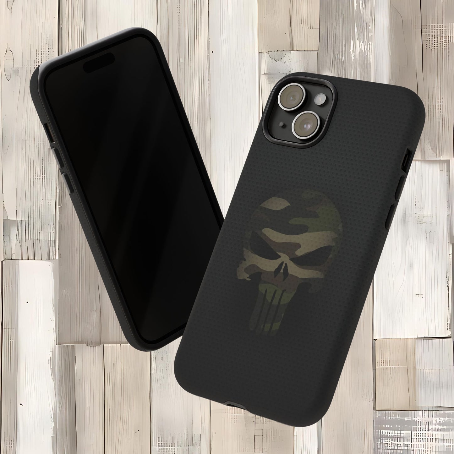 Camo Green Tough Case For iPhone, Samsung Galaxy, Jake Skull Punisher Graphic