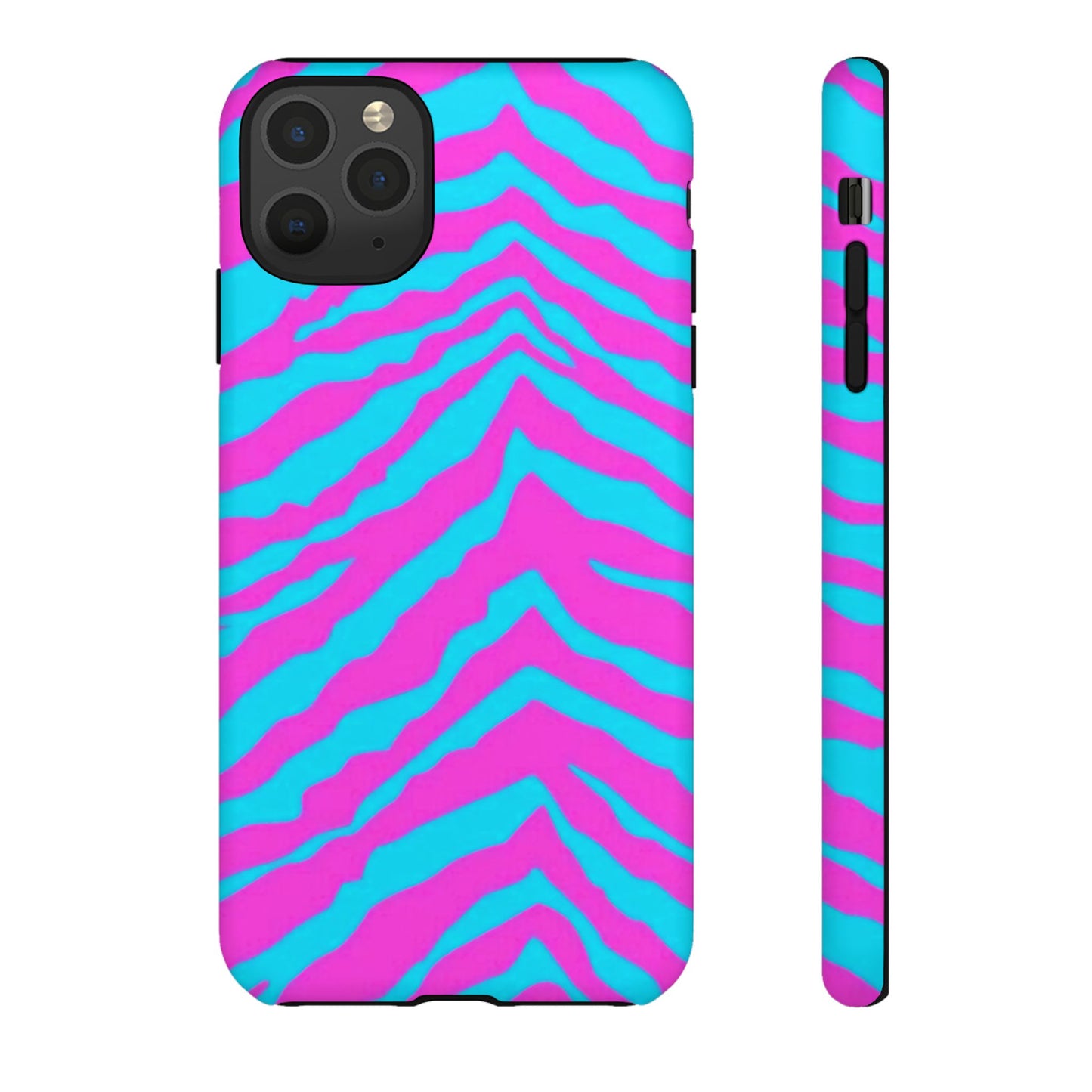 Animal Print Hot Pink And Teal Tough Case for iPhone, Galaxy and Google Pixel
