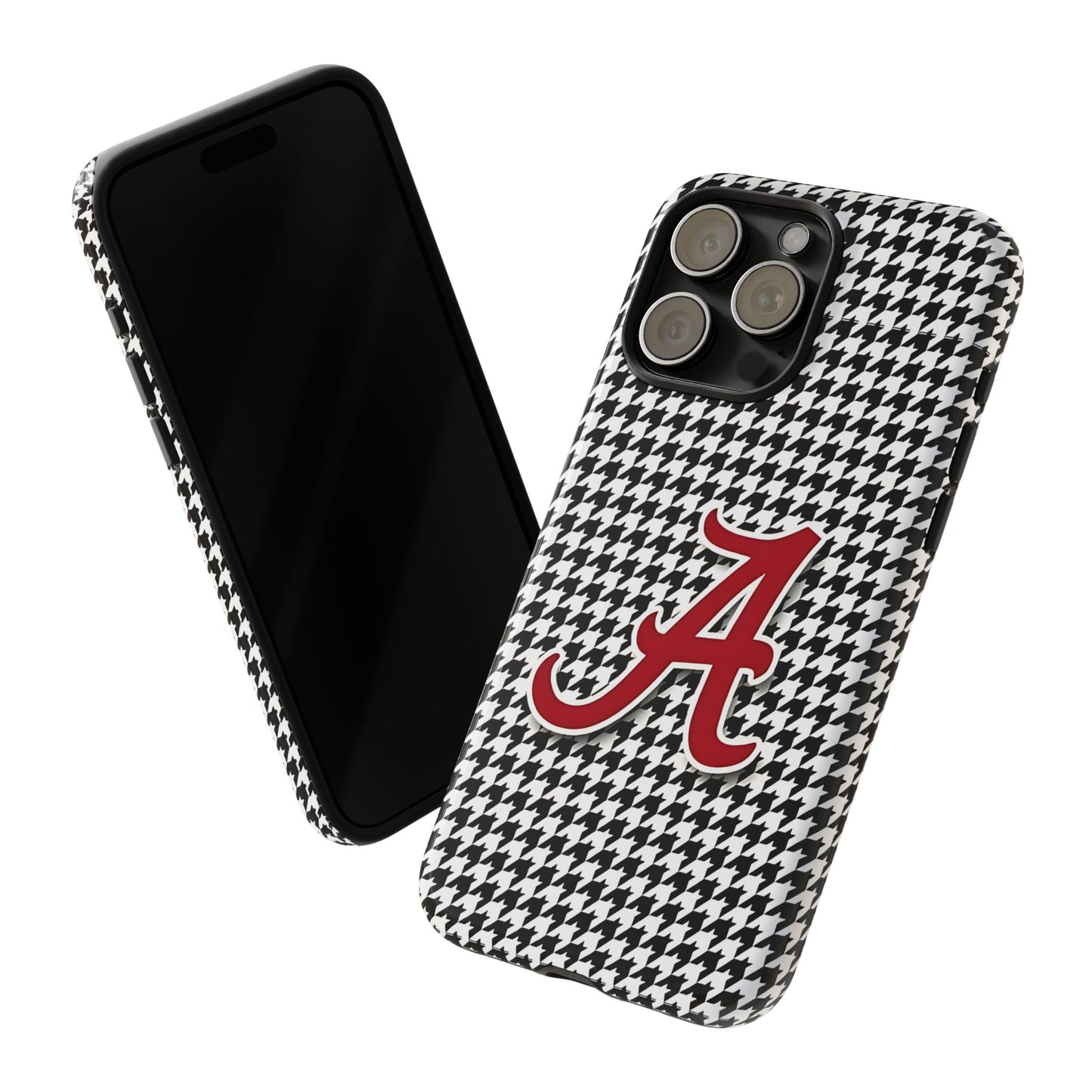 Alabama Houndstooth Phone Case, Tough Cases, College RTR Fan Gear, Initial A