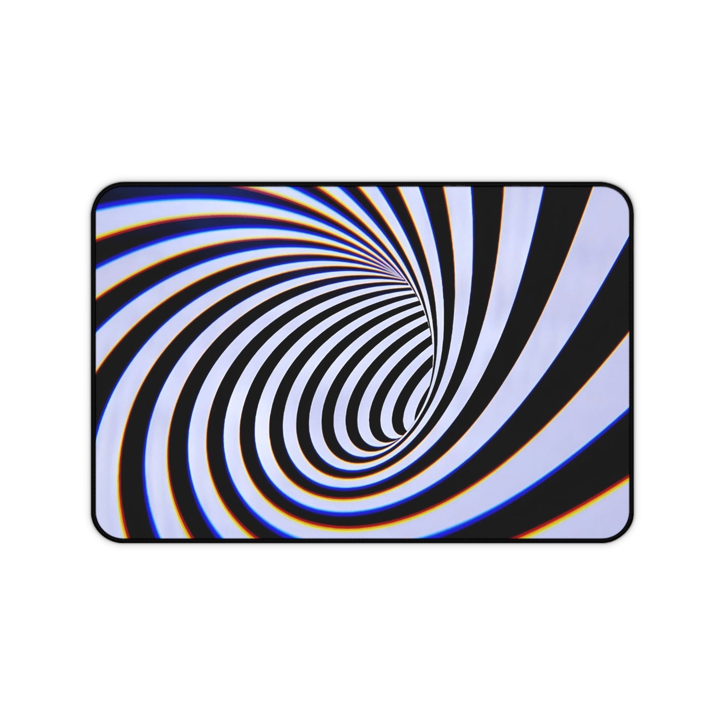 Hypnotic Black White Spiral Desk Mat | Optical Illusion Mousepad