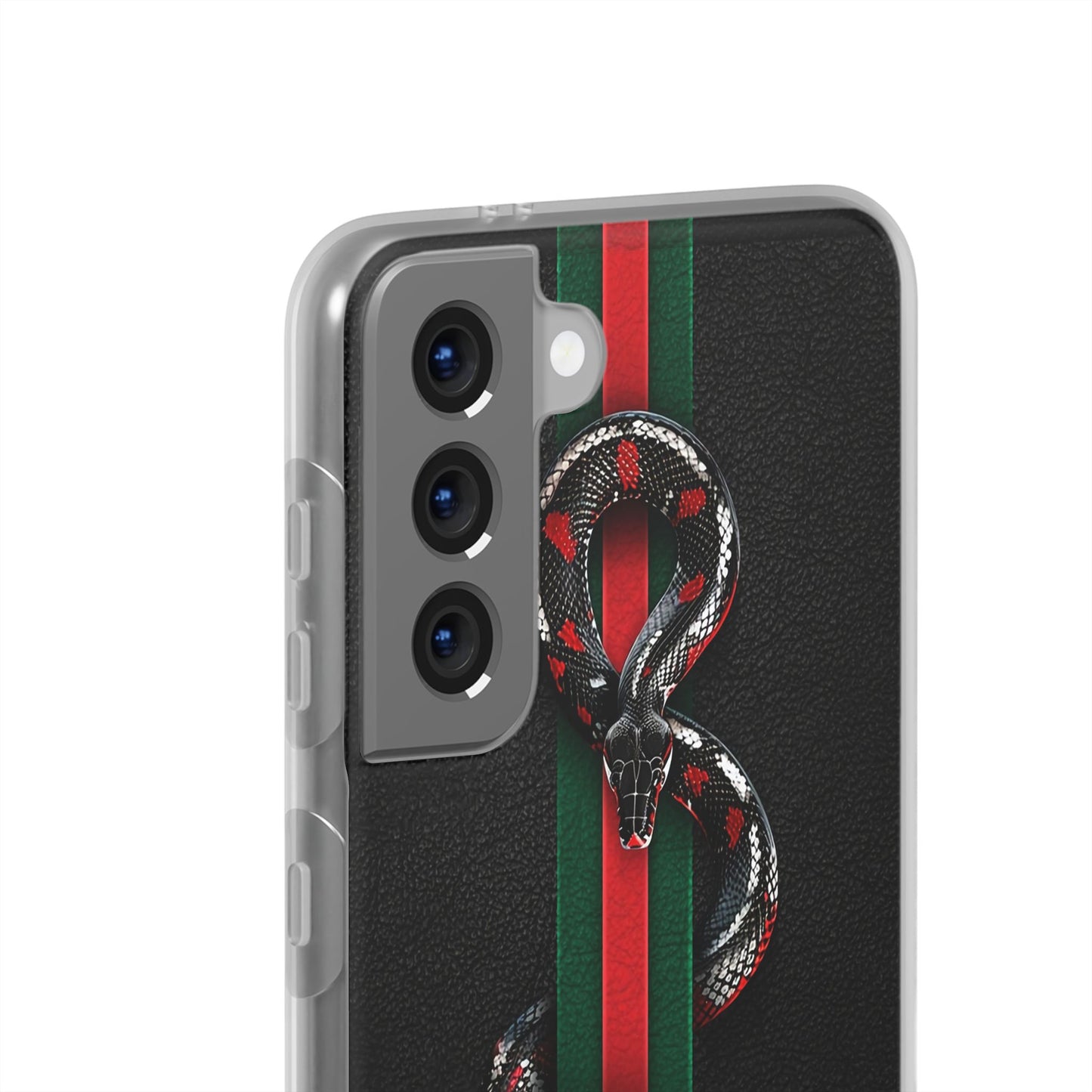 Green and Red Stripes Snake TPU Flexi Cases For iPhones And Samsung Galaxy