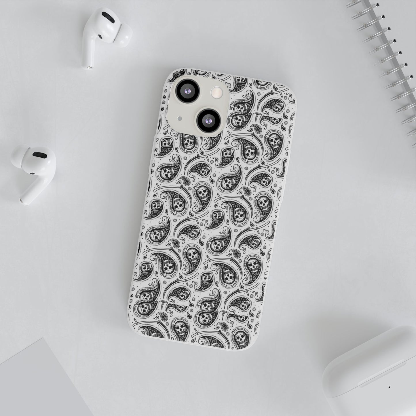 Skull Paisley Pattern Phone Case TPU Soft Flexi Case for iPhones