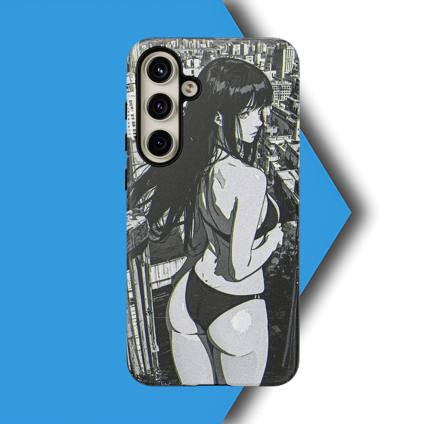 Tough Phone Case, Anime Manga Girl Bikini Design, iPhone, Galaxy, Google Pixel, Hentai Ecchi Art