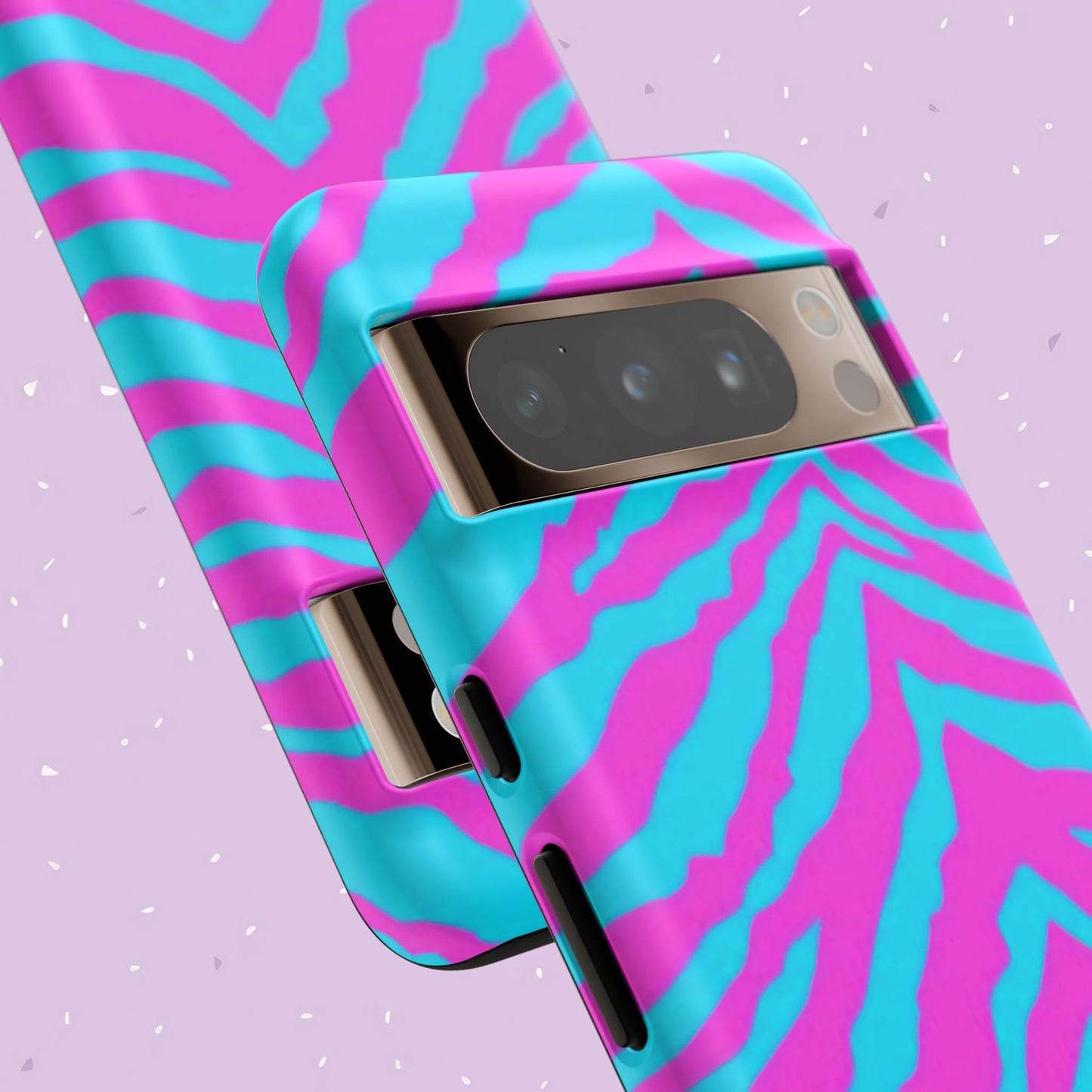 Animal Print Hot Pink And Teal Tough Case for iPhone, Galaxy and Google Pixel