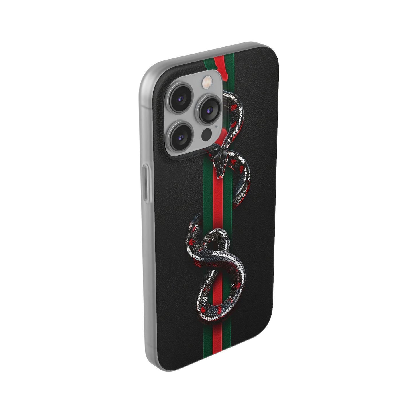 Green and Red Stripes Snake TPU Flexi Cases For iPhones And Samsung Galaxy
