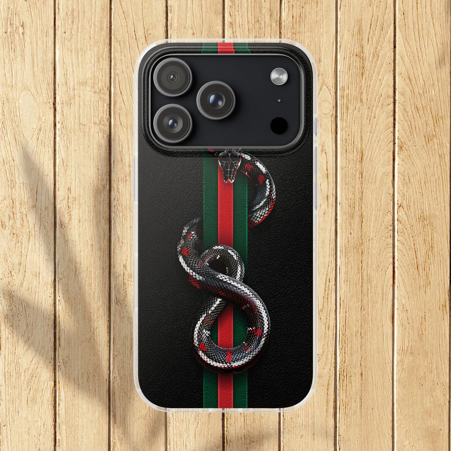 Green and Red Stripes Snake TPU Flexi Cases For iPhones And Samsung Galaxy