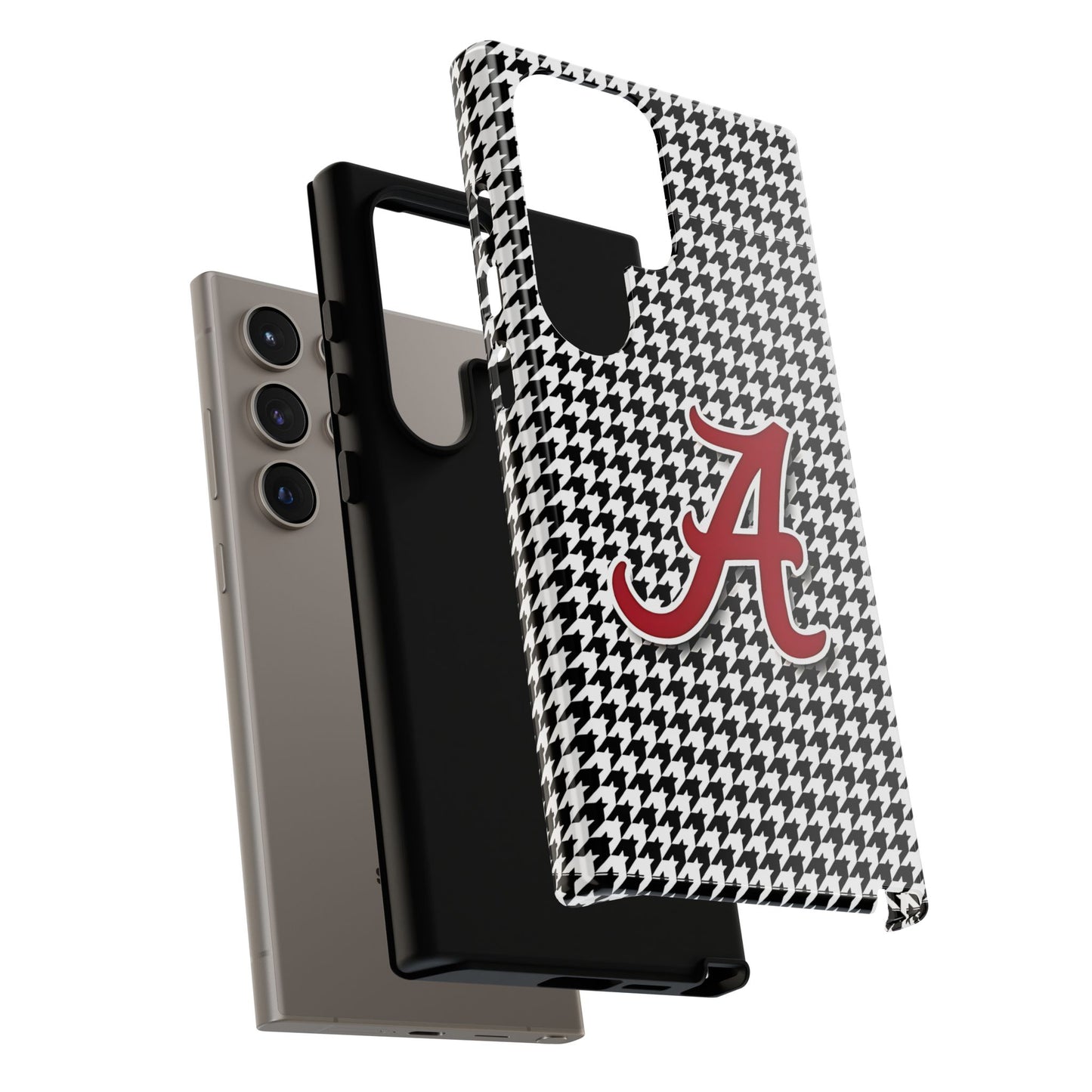Alabama Houndstooth Phone Case, Tough Cases, College RTR Fan Gear, Initial A