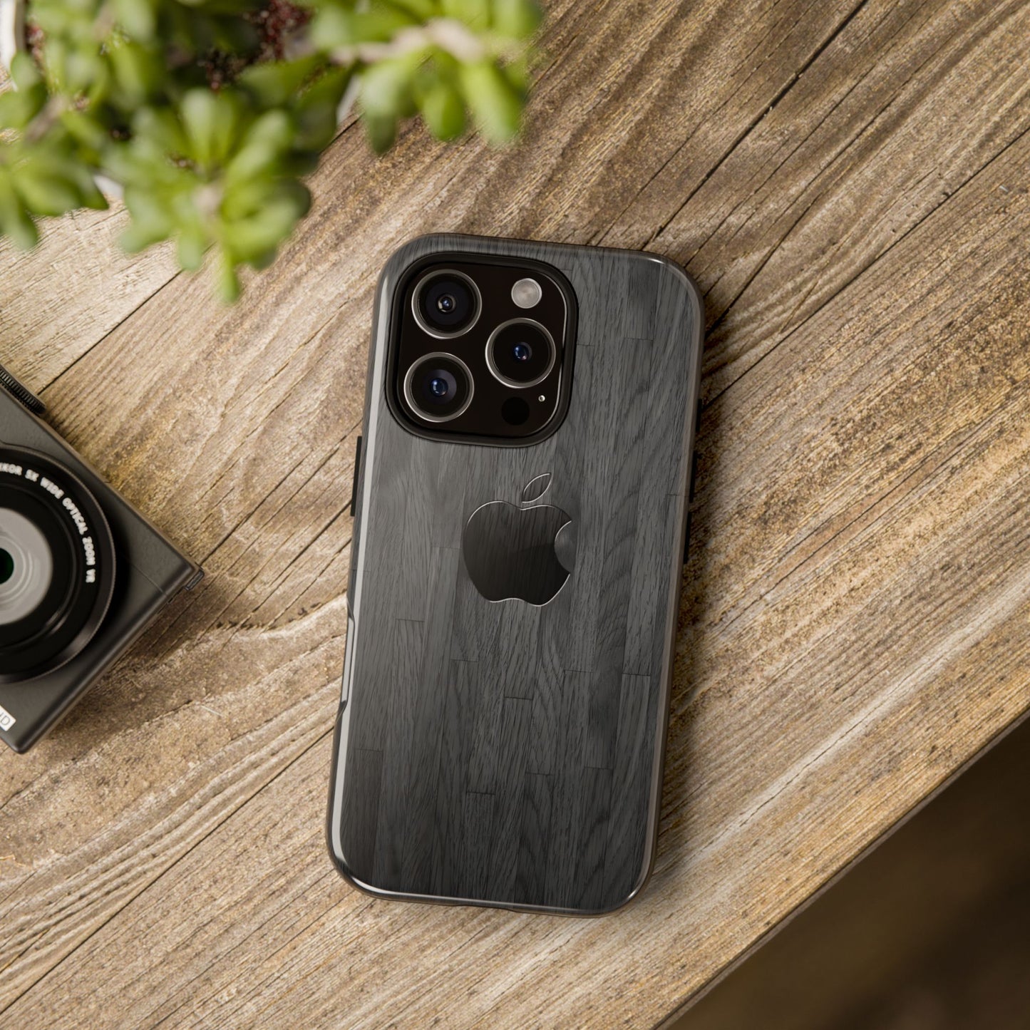 Tough Cases For iPhones, Gray Wood Color Rugged Phone Case