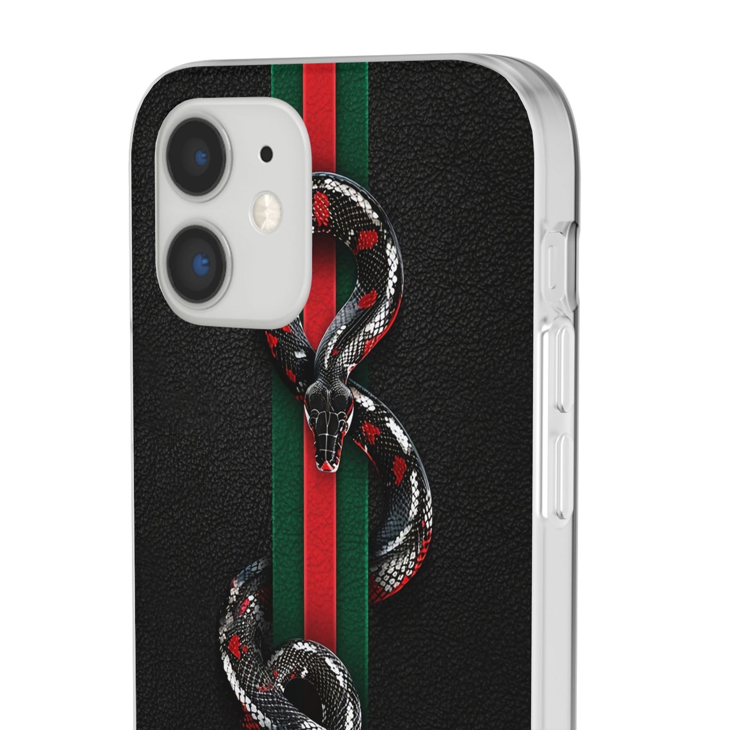 Green and Red Stripes Snake TPU Flexi Cases For iPhones And Samsung Galaxy