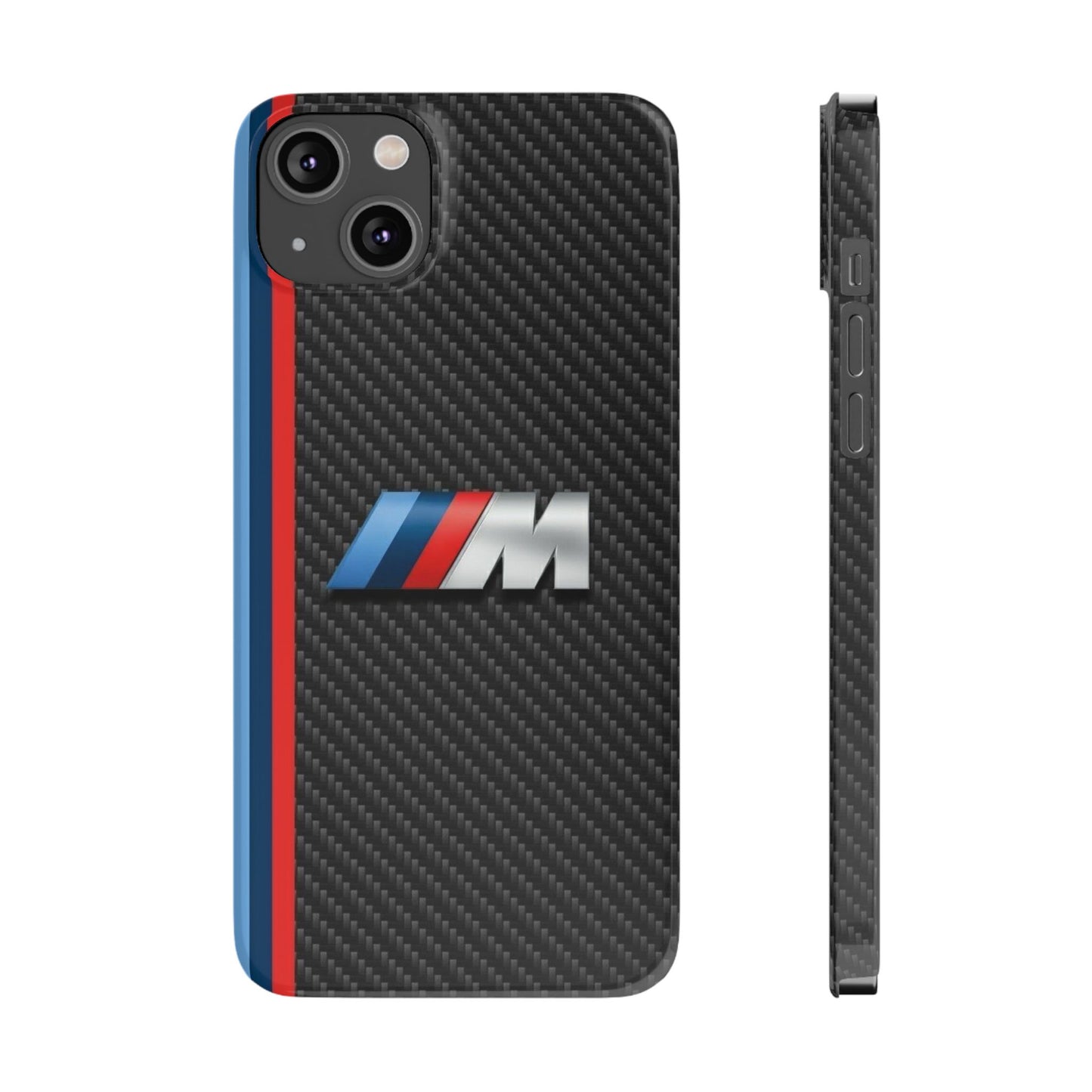 Black iPhone Slim Case, Blue And Red Stripes, BMW M Series