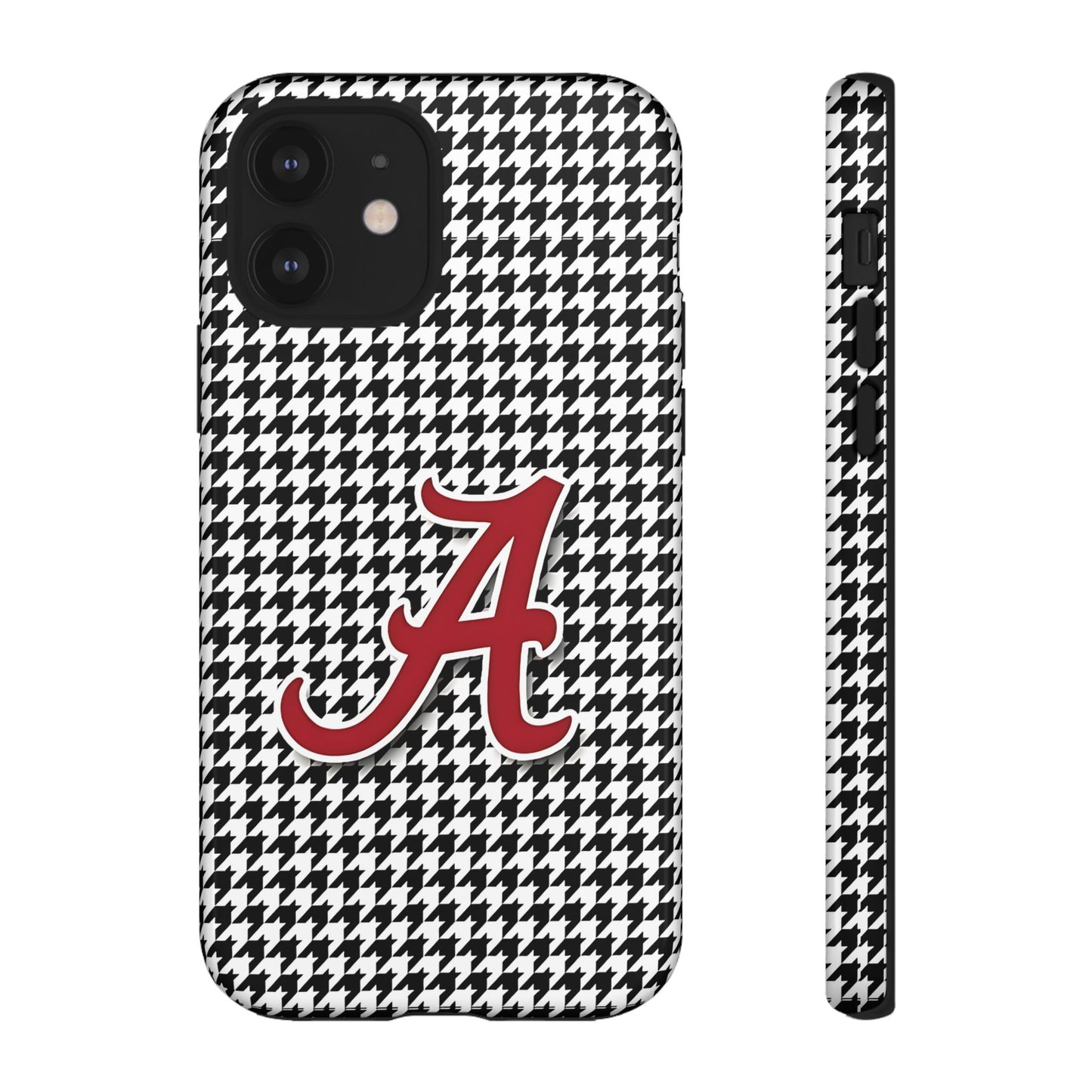 Alabama Houndstooth Phone Case, Tough Cases, College RTR Fan Gear, Initial A
