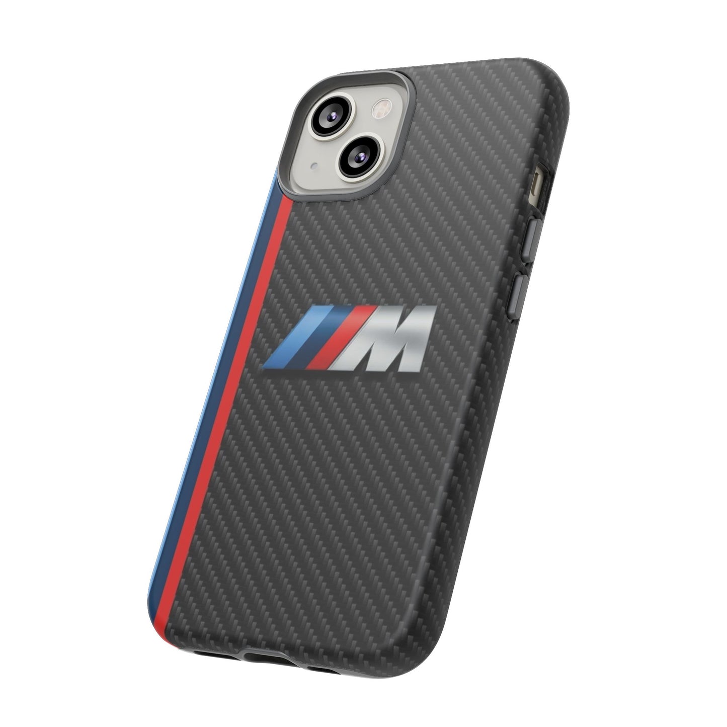 Phone Case - Black Tough Case for iPhones, Galaxy, Pixel, Blue And Red Stripes, BMW M Series