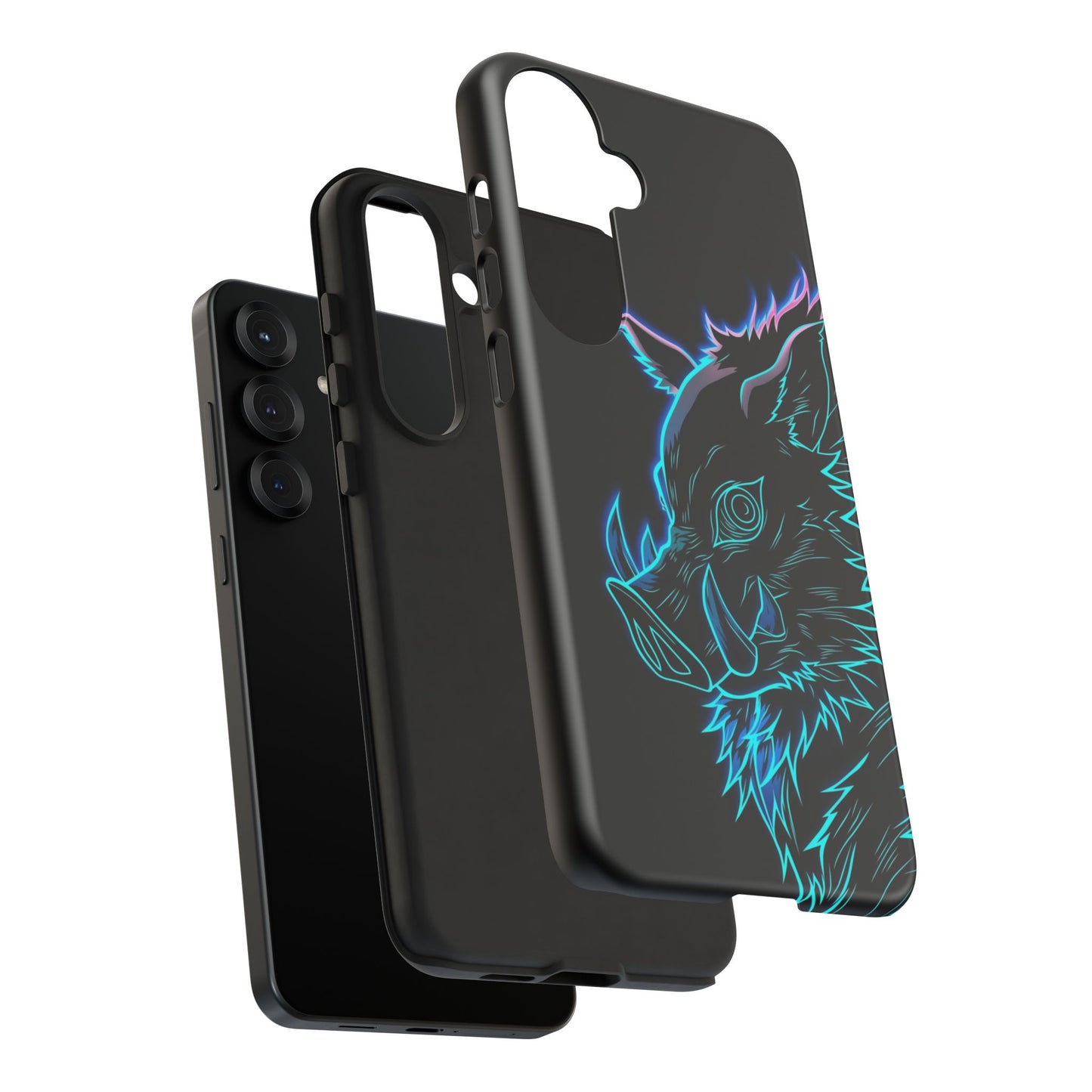 Tough Cases For iPhone, Galaxy, Anime Hashibira Beast Slayer Neon Design