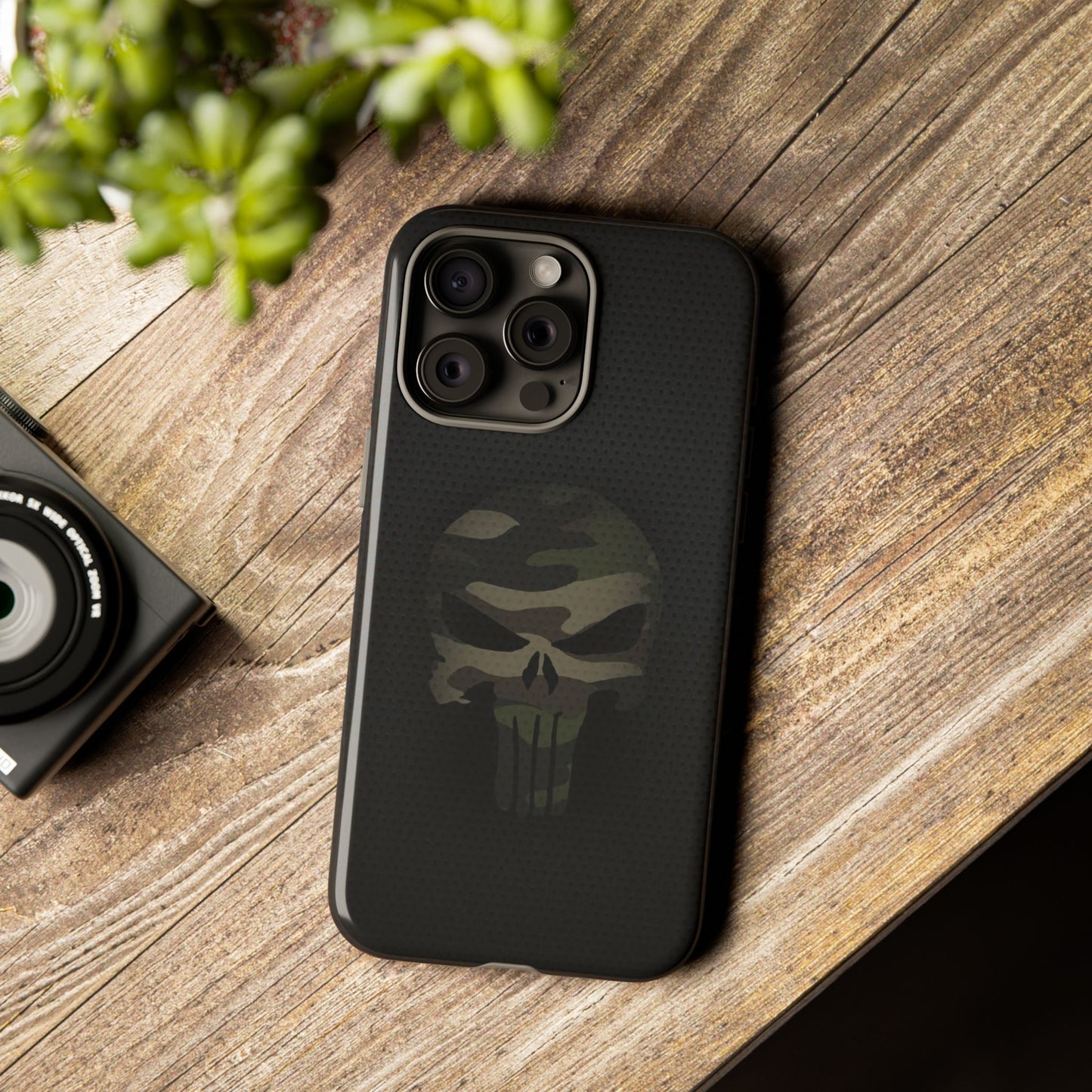 Camo Green Tough Case For iPhone, Samsung Galaxy, Jake Skull Punisher Graphic