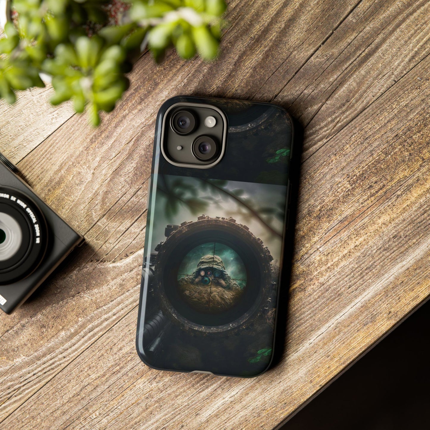 Sniper Scope Soldier Phone Case | Dual Layer Tough Cover  For iPhone