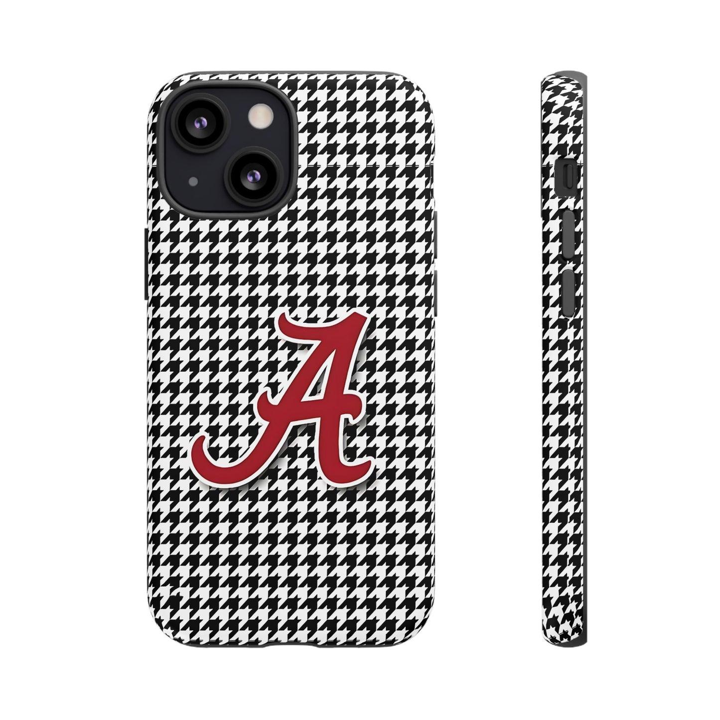 Alabama Houndstooth Phone Case, Tough Cases, College RTR Fan Gear, Initial A