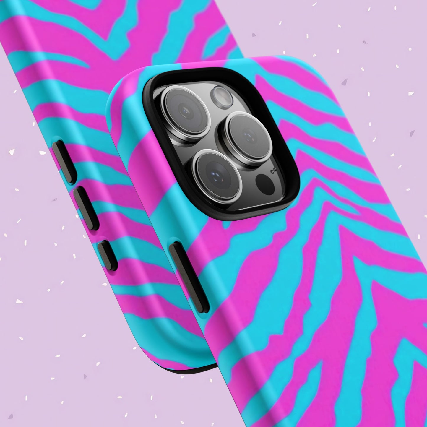 Animal Print Hot Pink And Teal Tough Case for iPhone, Galaxy and Google Pixel