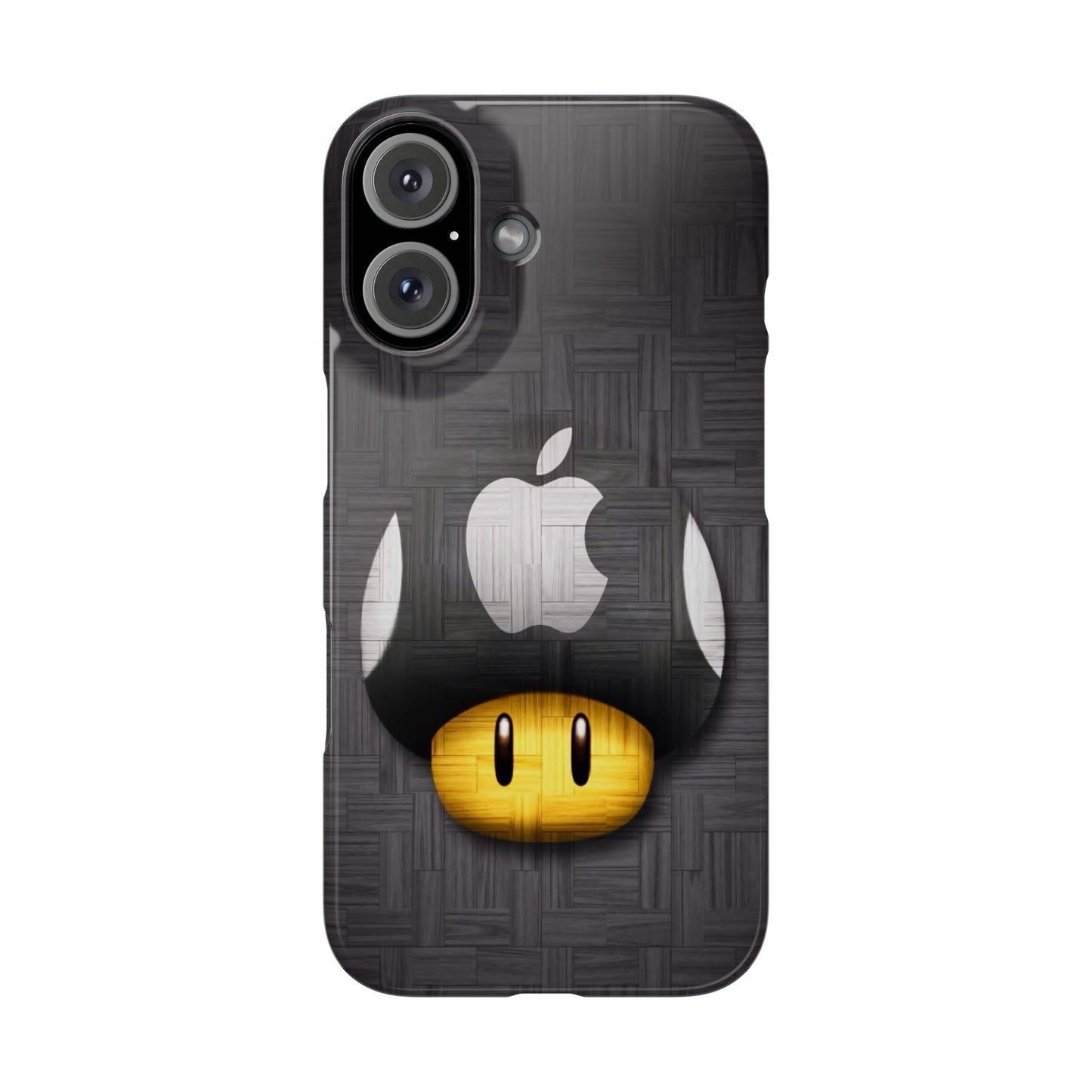 Mushroom Apple Slim Phone Case for iPhone Cute Gamer Phone Accessory, Kids Gift