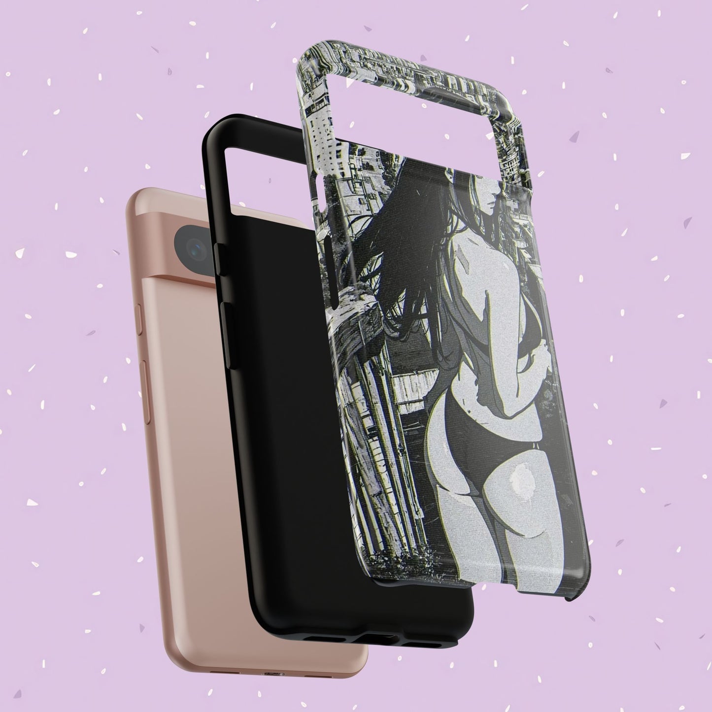 Tough Phone Case, Anime Manga Girl Bikini Design, iPhone, Galaxy, Google Pixel, Hentai Ecchi Art