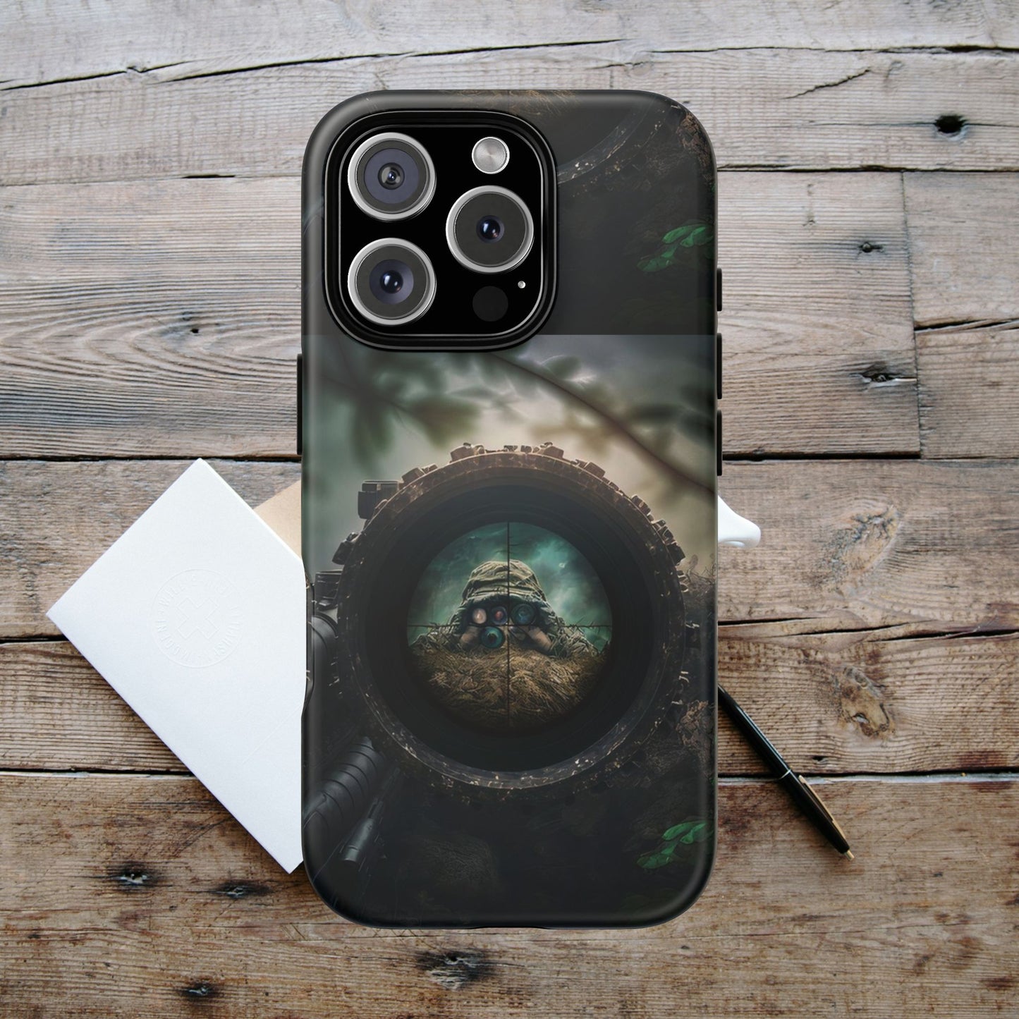 Sniper Scope Soldier Phone Case | Dual Layer Tough Cover  For iPhone