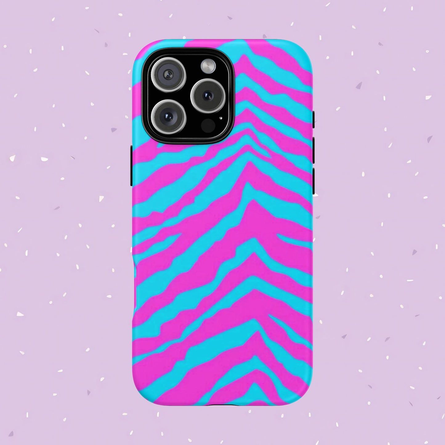 Animal Print Hot Pink And Teal Tough Case for iPhone, Galaxy and Google Pixel