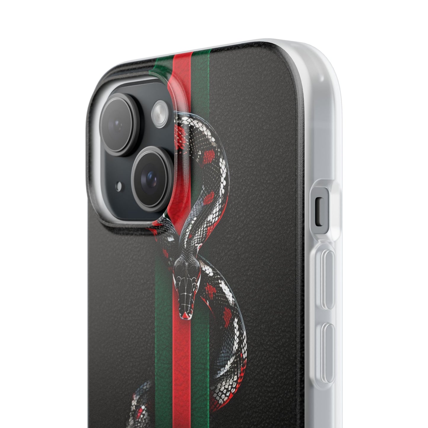 Green and Red Stripes Snake TPU Flexi Cases For iPhones And Samsung Galaxy
