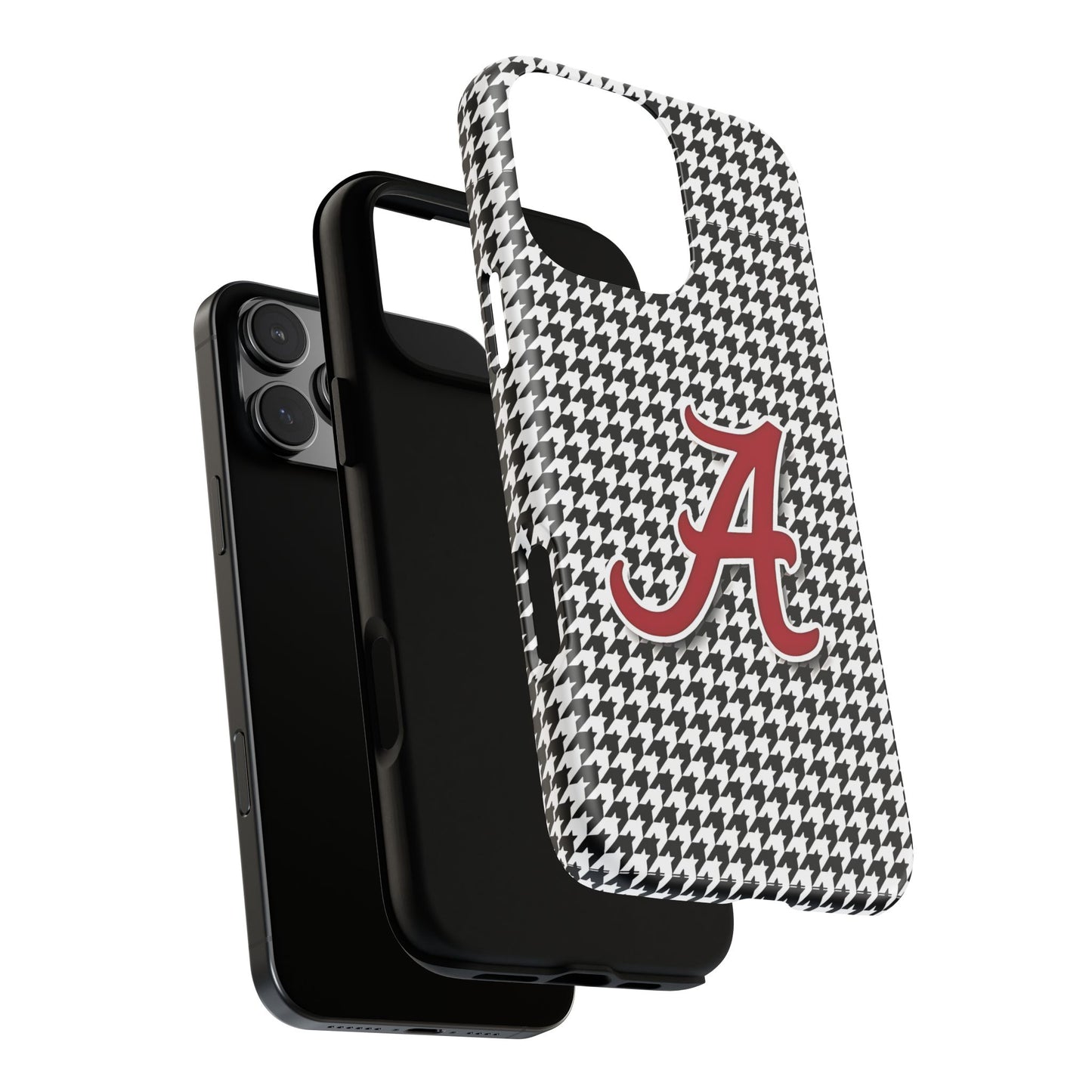 Alabama Houndstooth Phone Case, Tough Cases, College RTR Fan Gear, Initial A