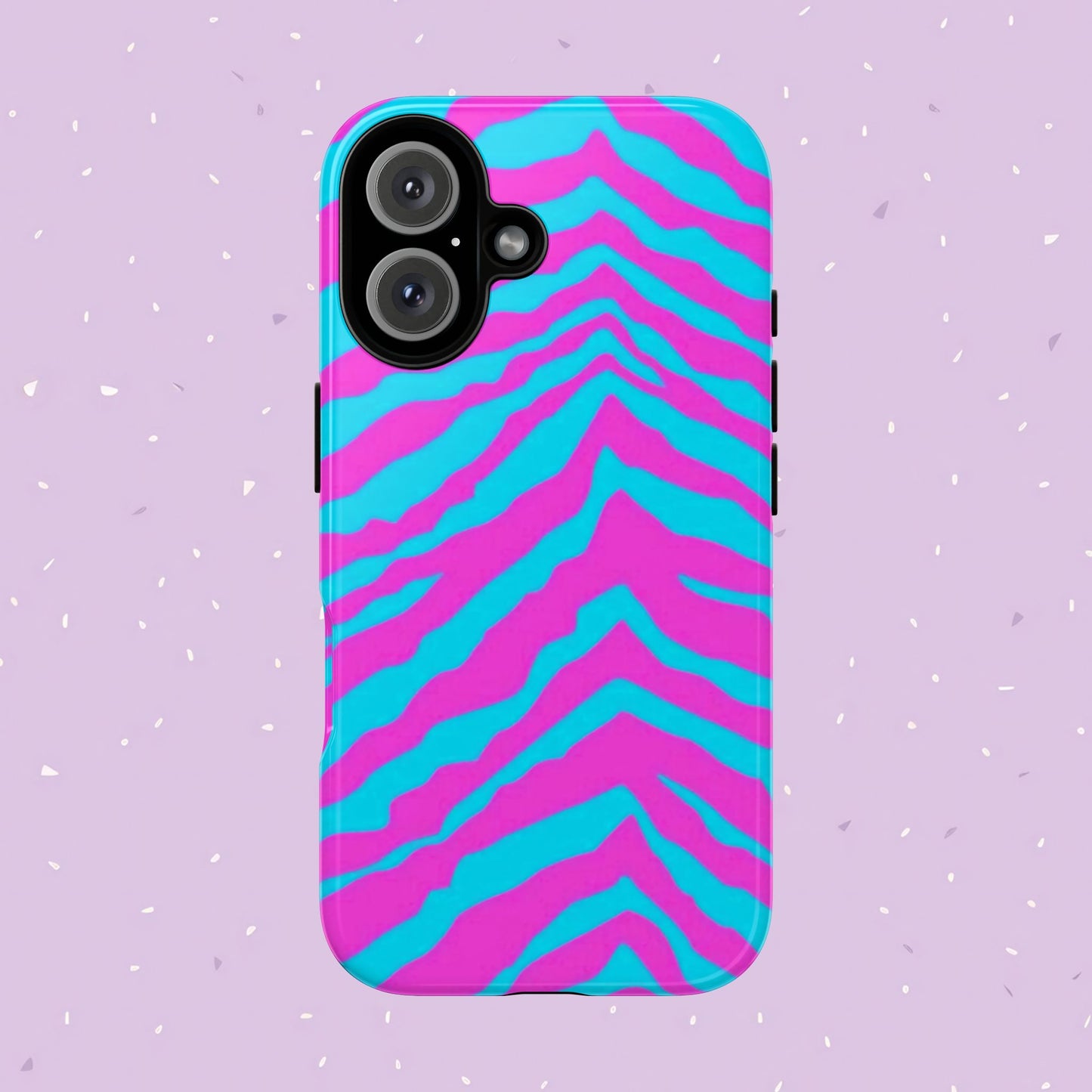 Animal Print Hot Pink And Teal Tough Case for iPhone, Galaxy and Google Pixel