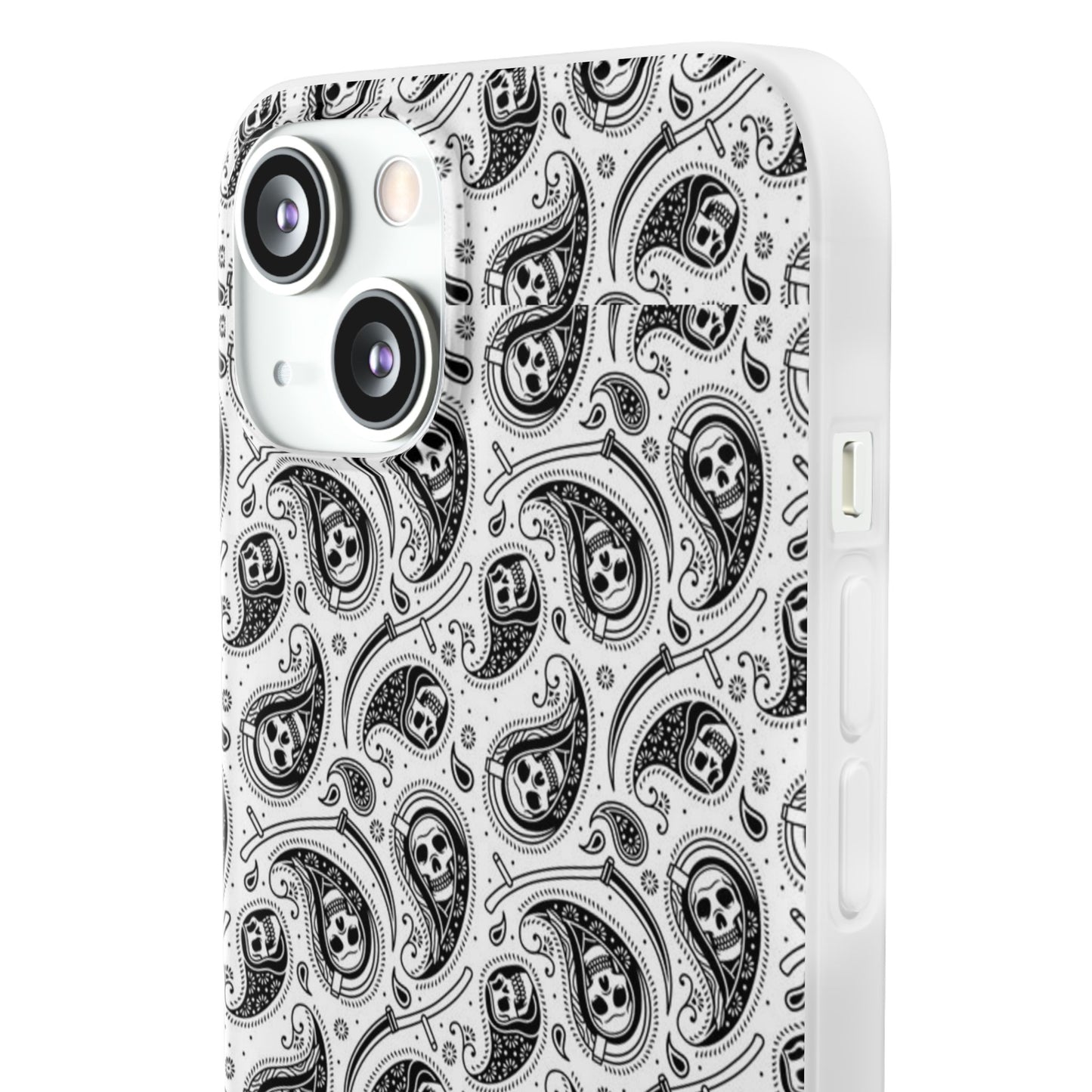 Skull Paisley Pattern Phone Case TPU Soft Flexi Case for iPhones