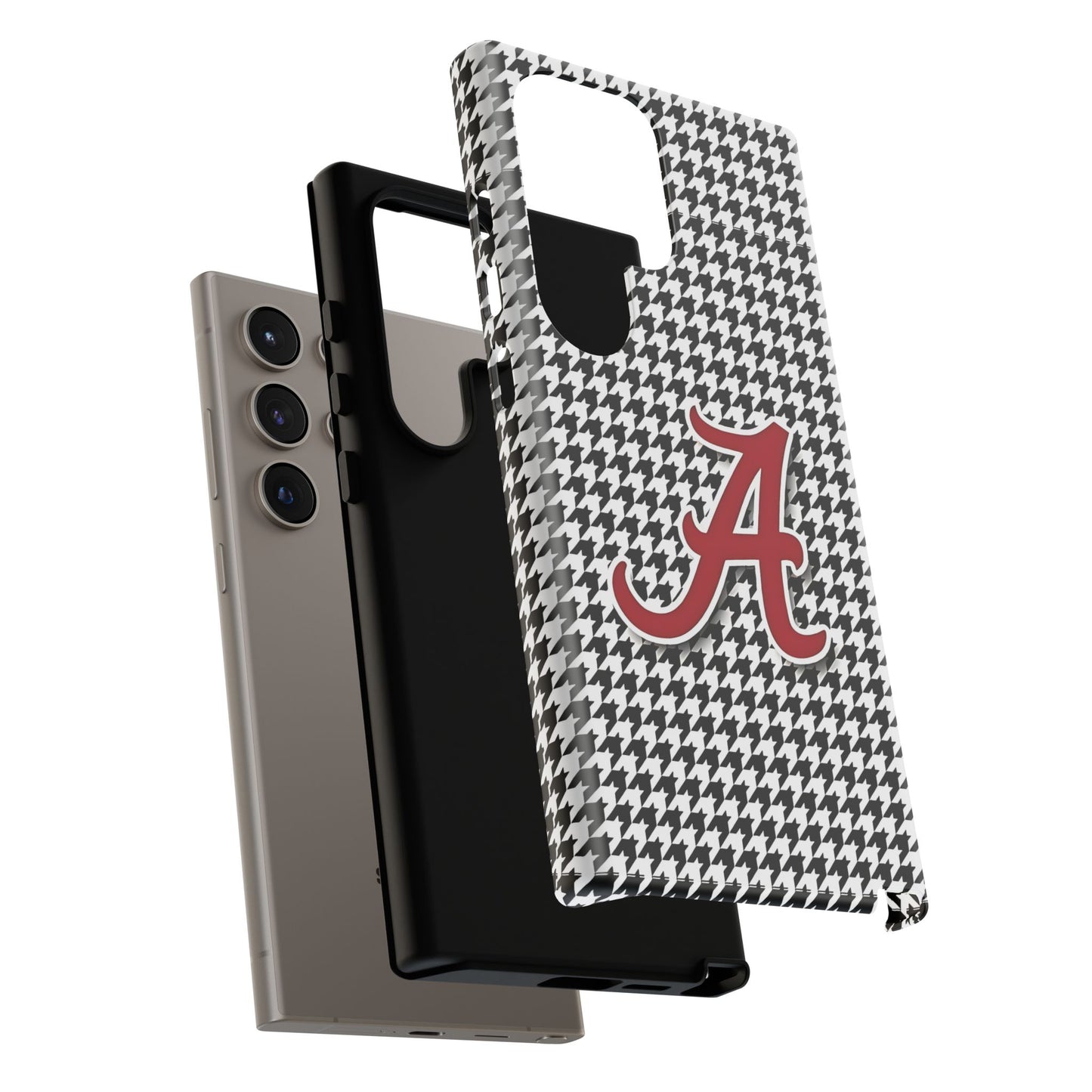 Alabama Houndstooth Phone Case, Tough Cases, College RTR Fan Gear, Initial A