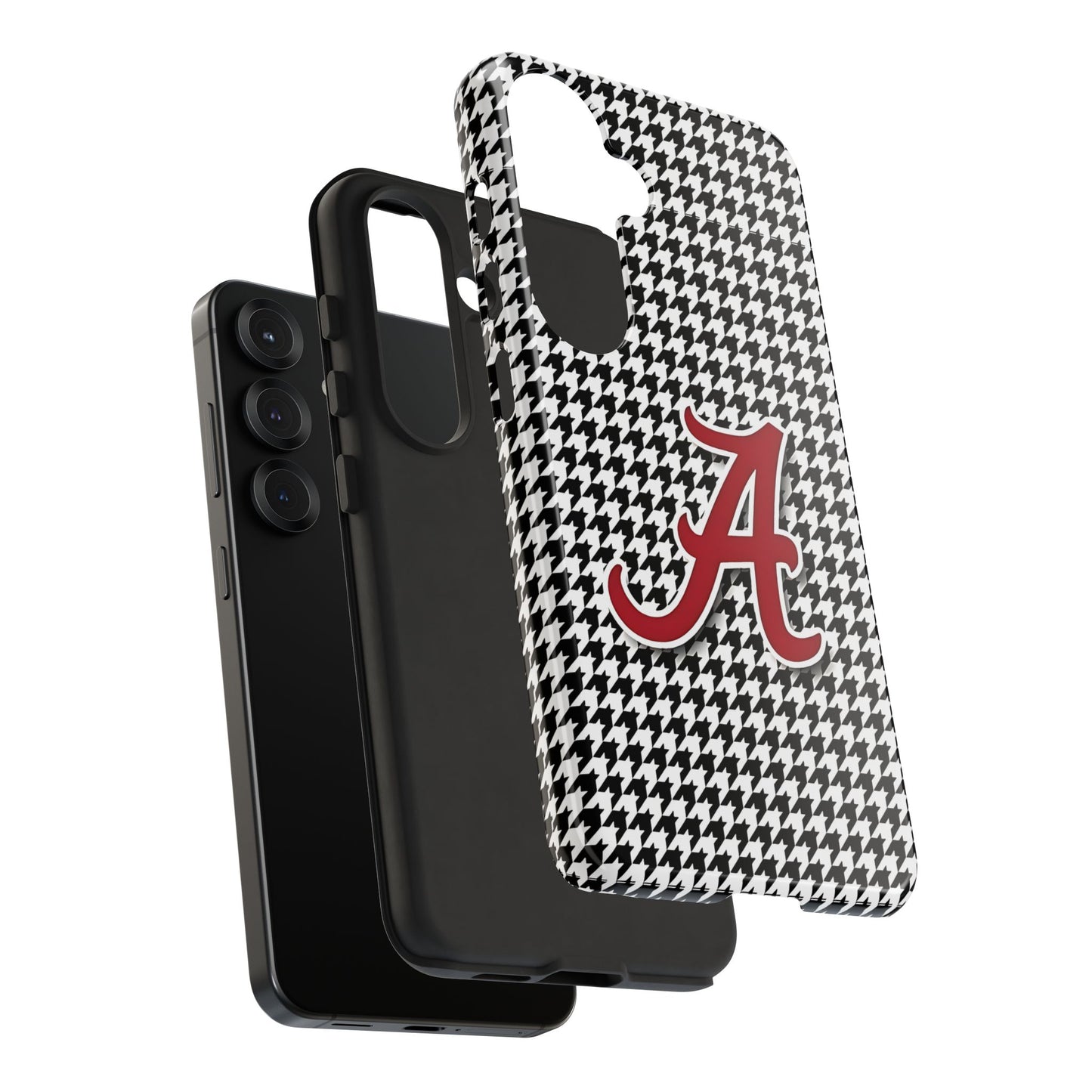 Alabama Houndstooth Phone Case, Tough Cases, College RTR Fan Gear, Initial A