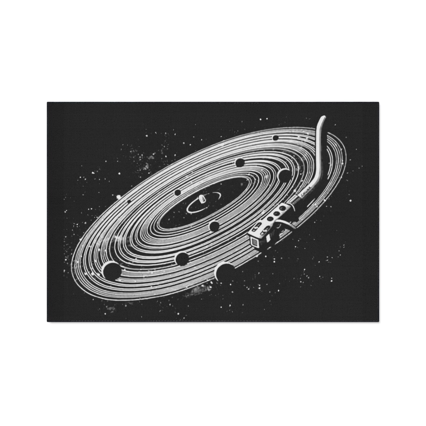 Space-Themed Heavy Duty Floor Mat Vinyl Record Art Decor, Galaxy Rug, Cosmic DJ