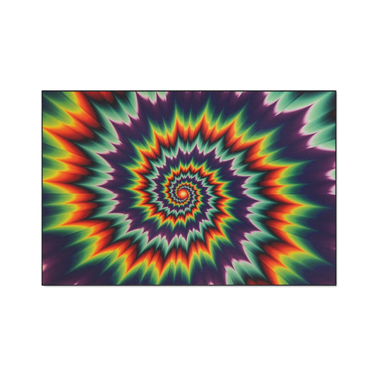 Vibrant Tie Dye Swirl Floor Mat - Colorful Home Decor, Heavy Duty Mat
